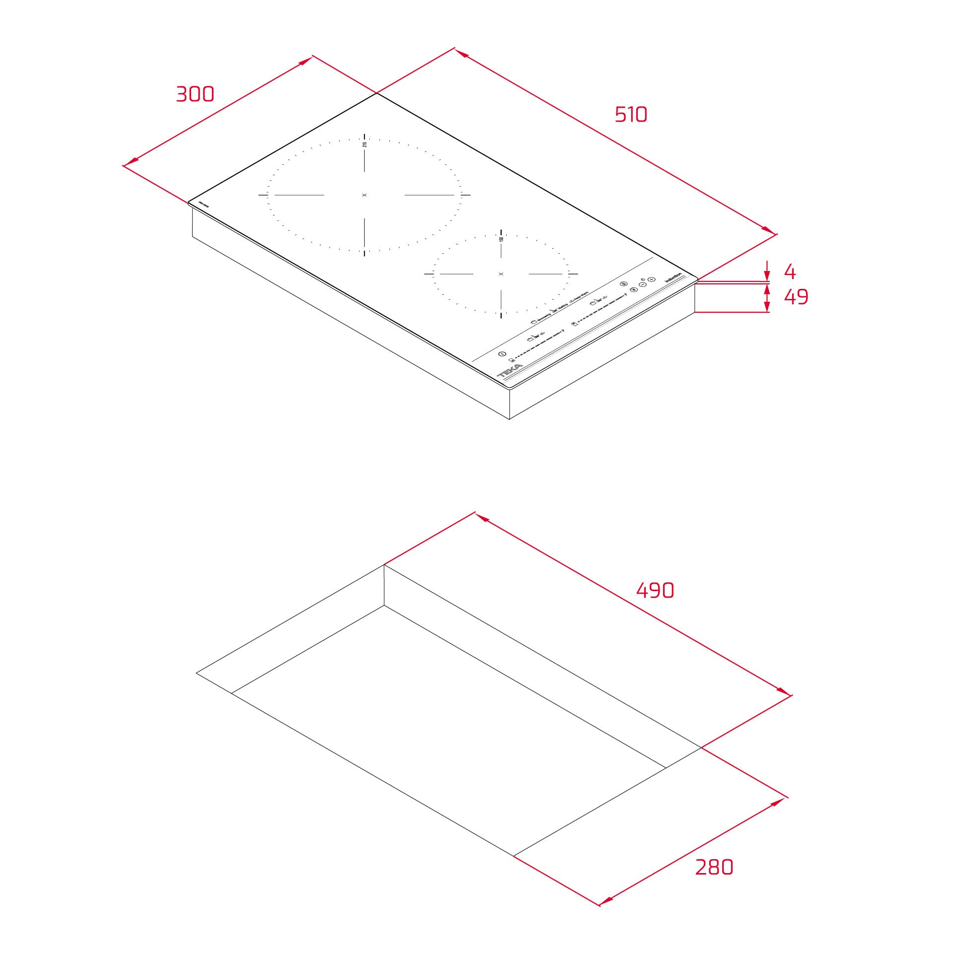 Placa modular de inducción IZC 32310 MSP de 30 cm con control táctil MultiSlider y 2 zonas de cocinado (2)