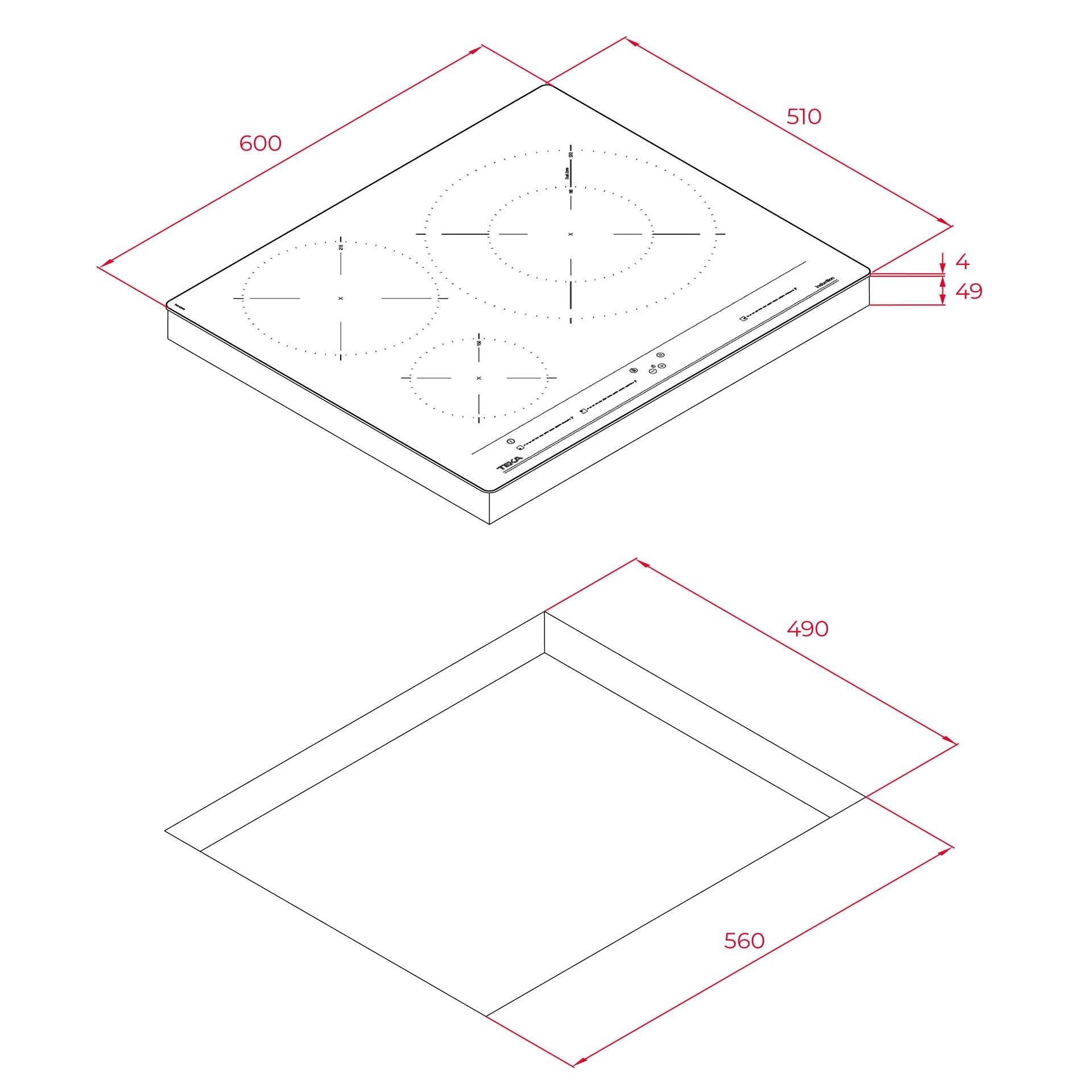 Placa de inducción IZC 63322 M Multislider con 3 zonas de cocción con Zona Paellera XL (2)