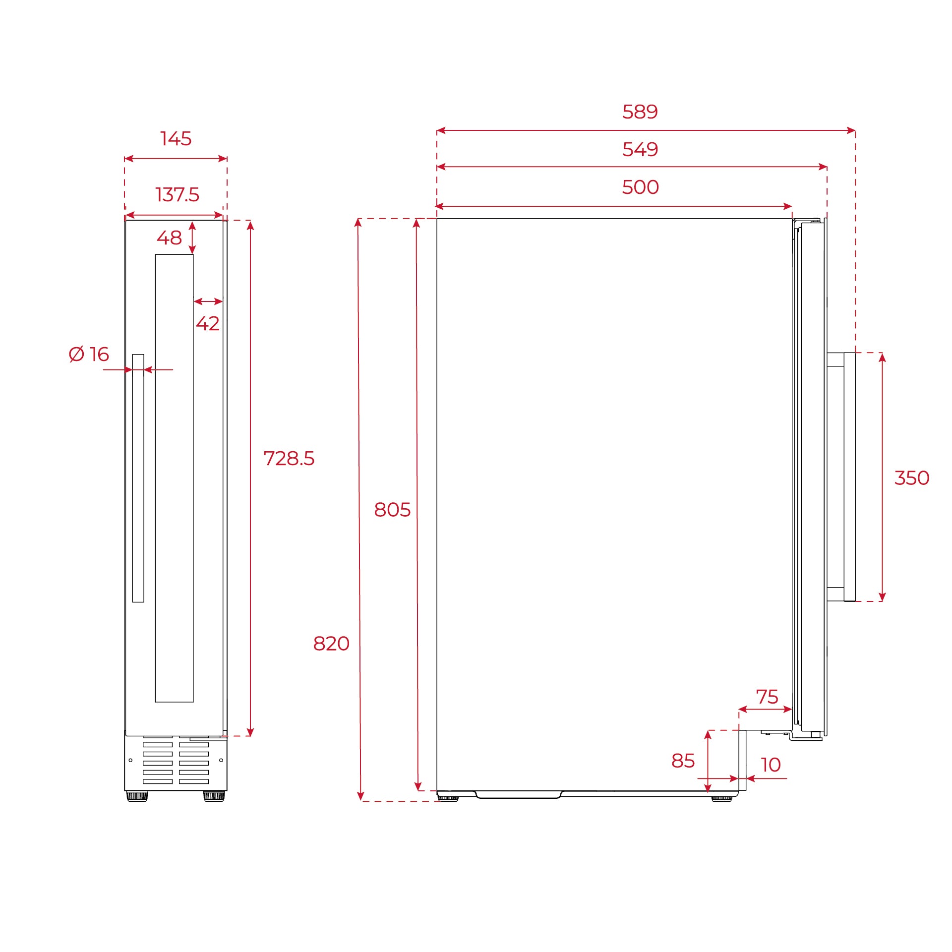 Vinoteca de libre instalación Sommelier RVU 10008 GBK con capacidad para 8 botellas (2)