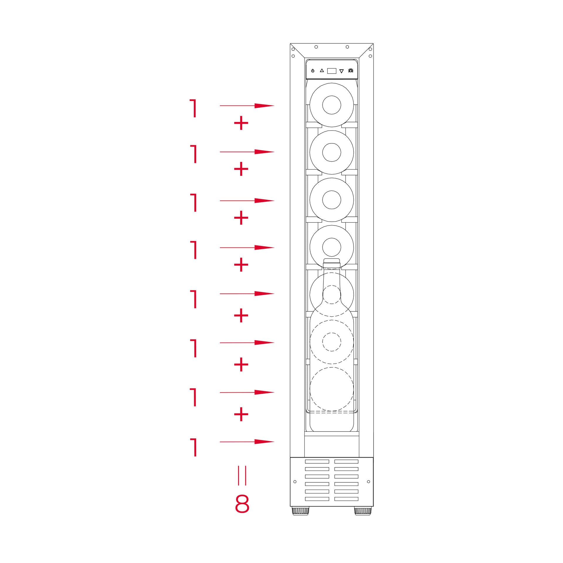 Vinoteca de libre instalación Sommelier RVU 10008 GBK con capacidad para 8 botellas (5)