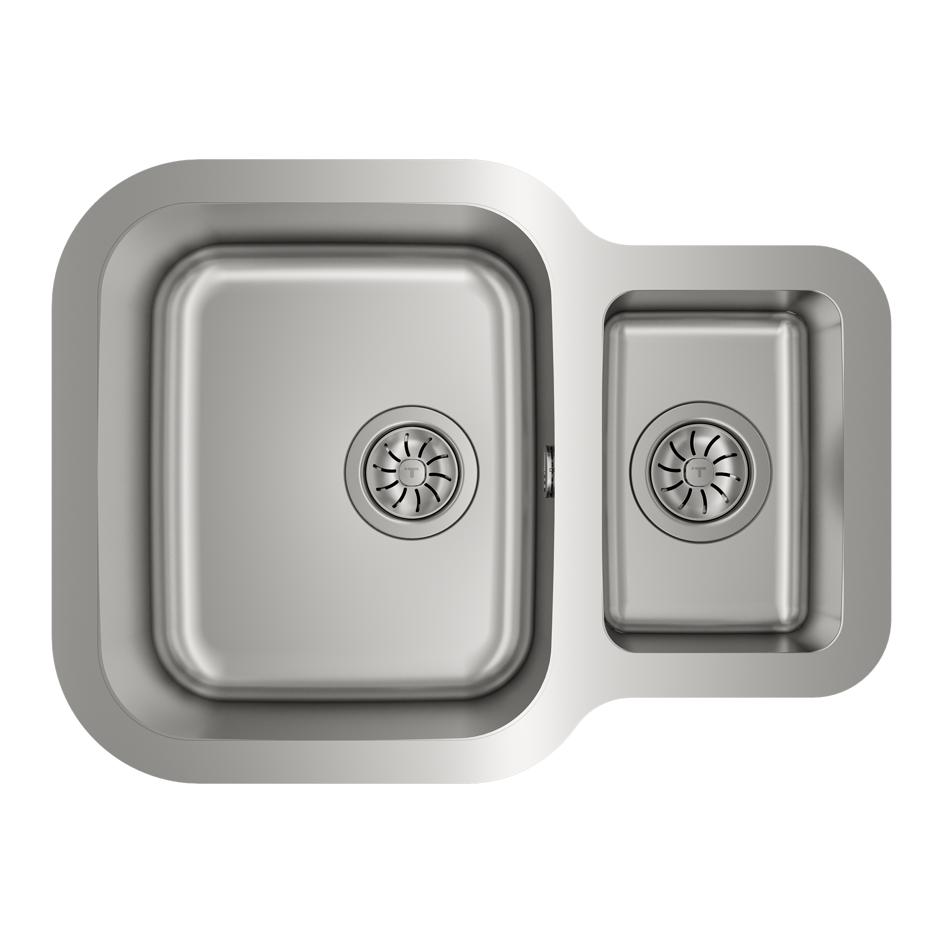 Fregadero bajo encimera BE 1½B 625 con cubeta grande y auxiliar (1)