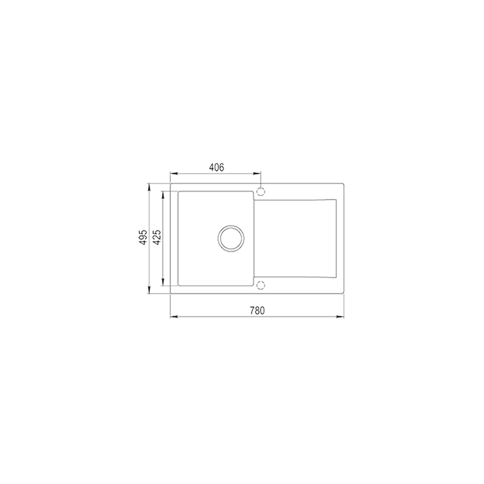 Fregadero Tequartz Clivo 45 B-TQ 1B 1D encastrado de una cubeta y un escurridor (2)
