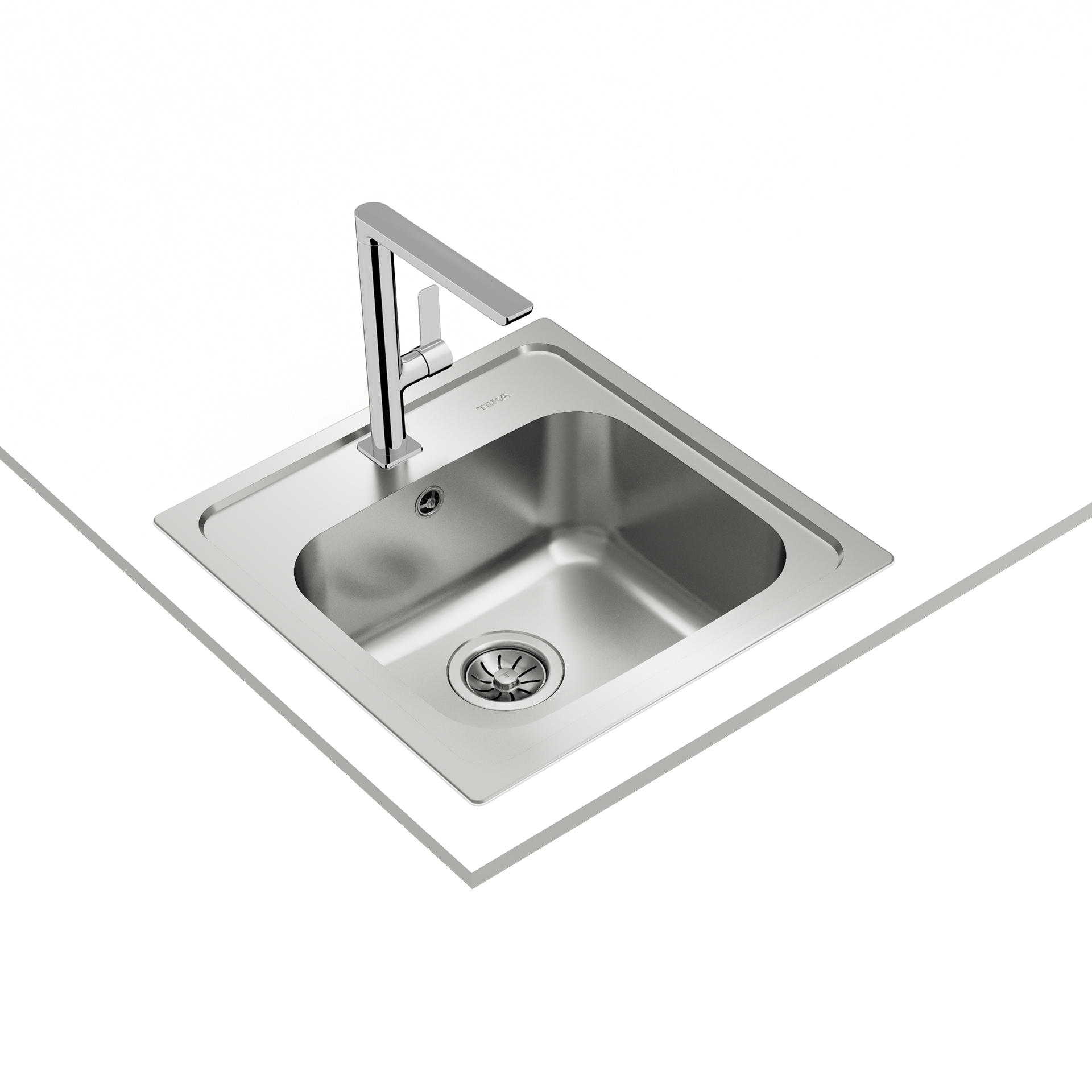 Fregadero Eline 1C encastrado de 50 cm con una cubeta