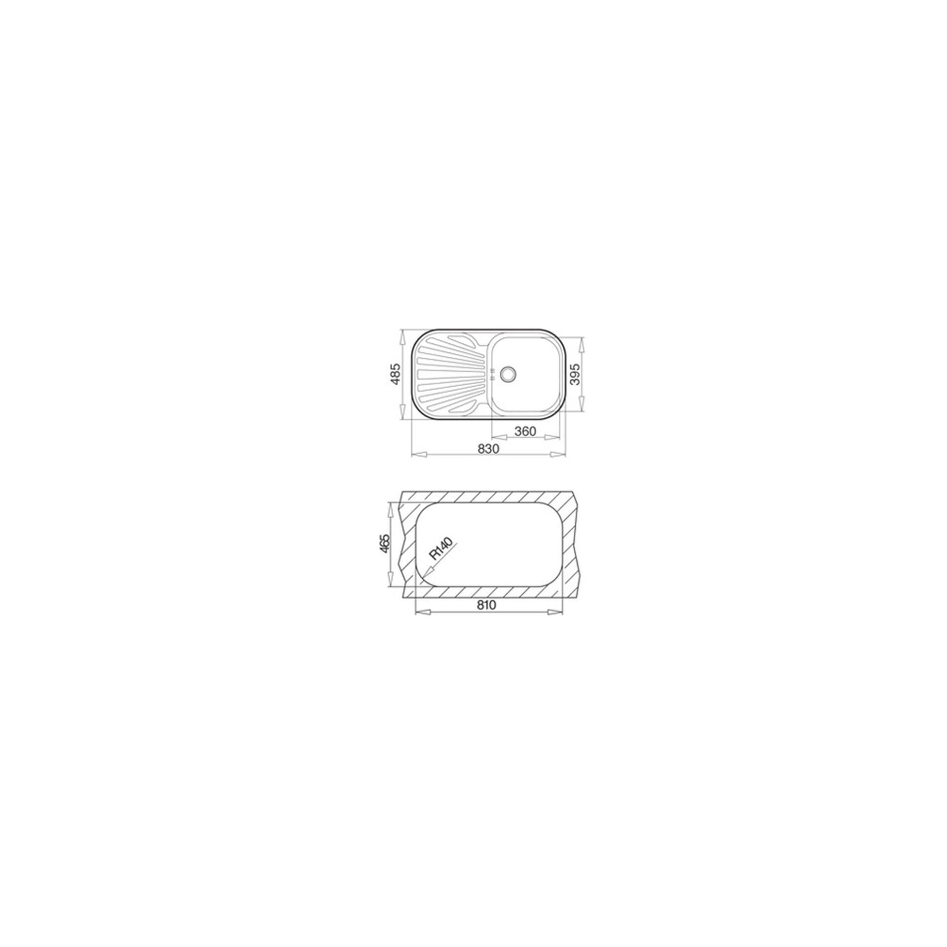 Pack Fregadero Stylo 1C 1E con escurridor a la izquierda + Grifo IN 995, cestilla de acero inoxidable de regalo (2)