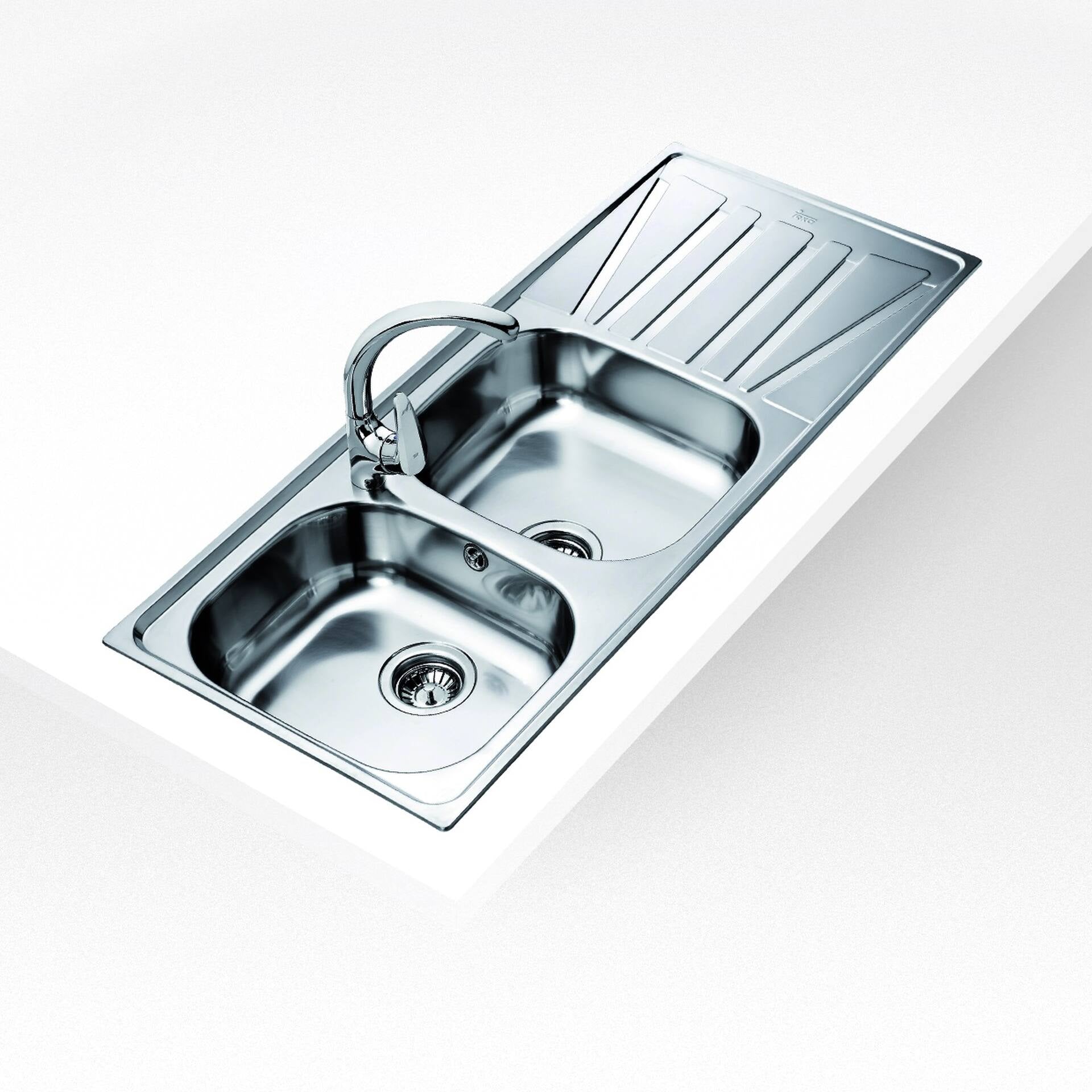 Fregadero empotrable reversible de acero inoxidable