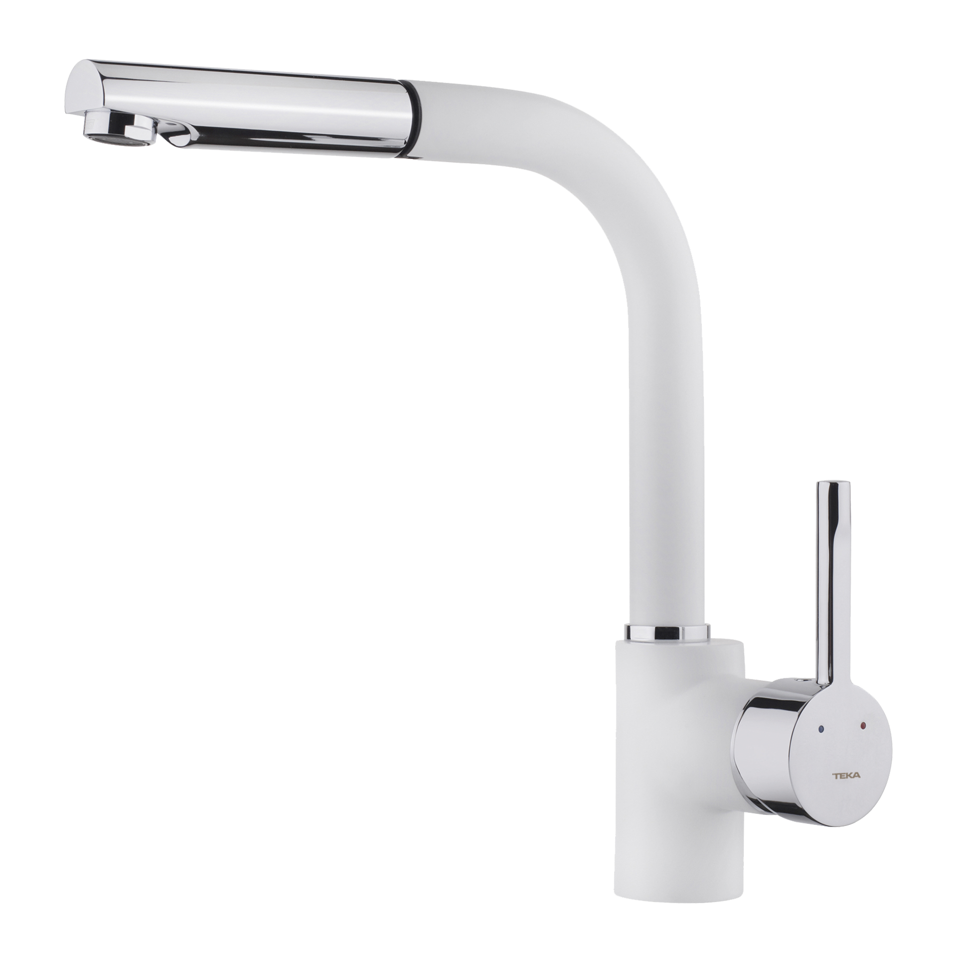Grifo de cocina monomando ARK 938 blanco con caño alto extraíble de gran resistencia