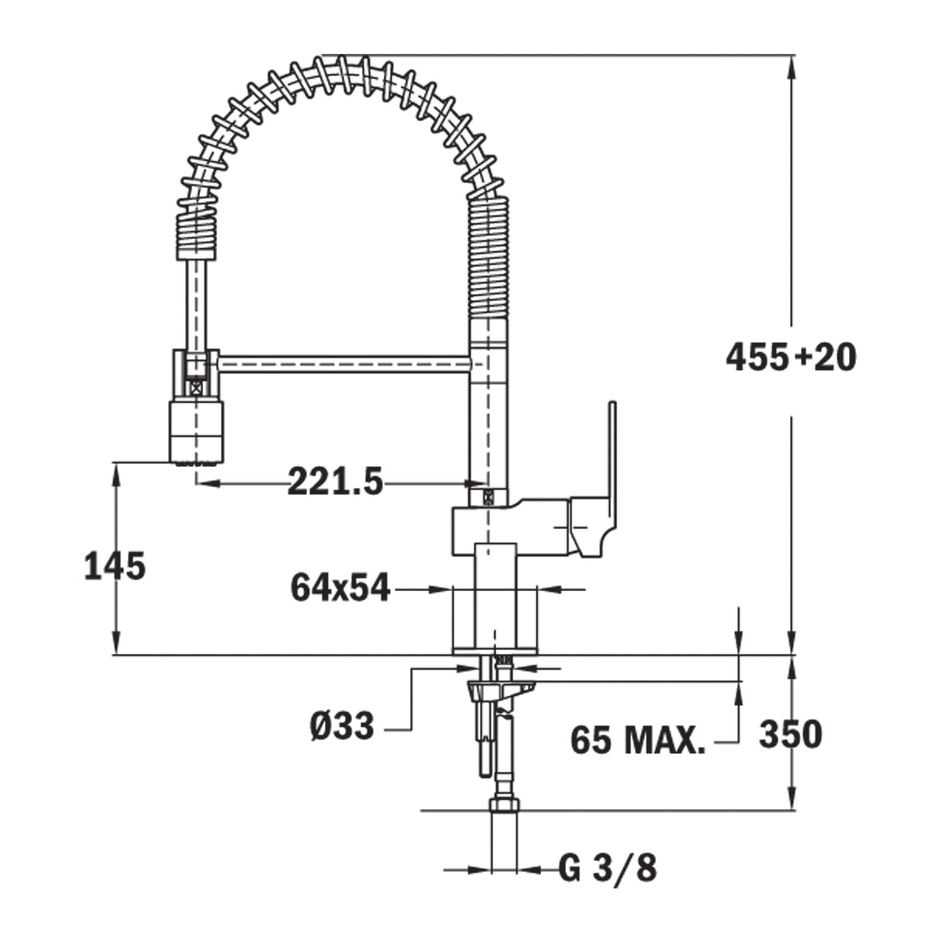 Grifo de cocina monomando profesional MY Compact con caño giratorio y flexible (2)