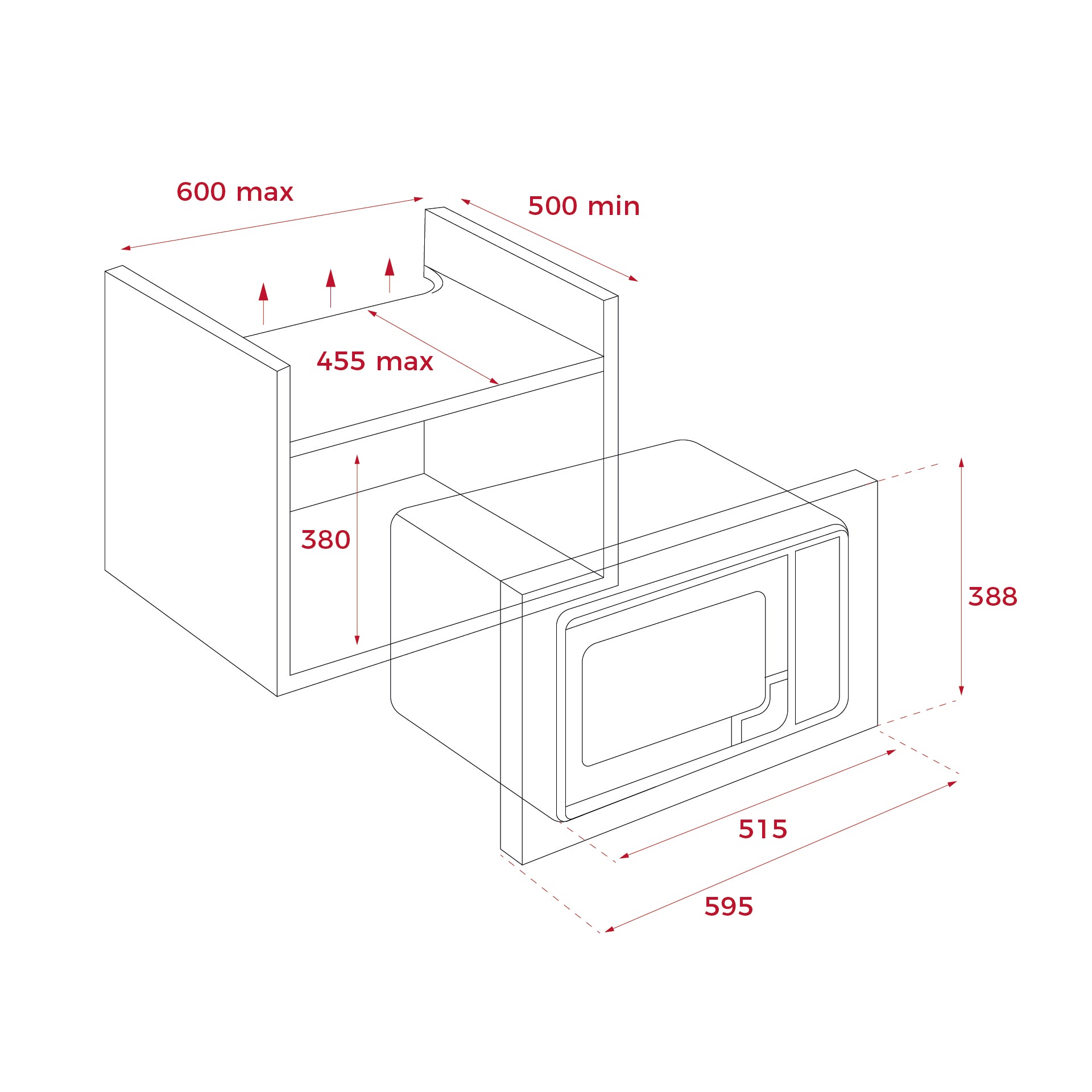 Microondas de integración + Grill MWE 255 FI de 25L (1)