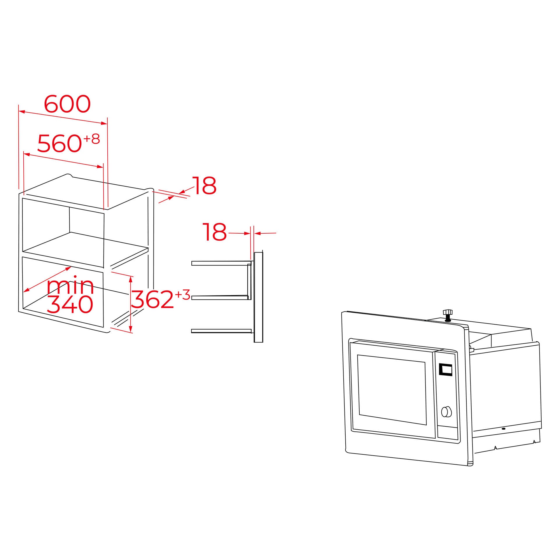 Microondas de integración + Grill MWE 225 FI de 20L (2)