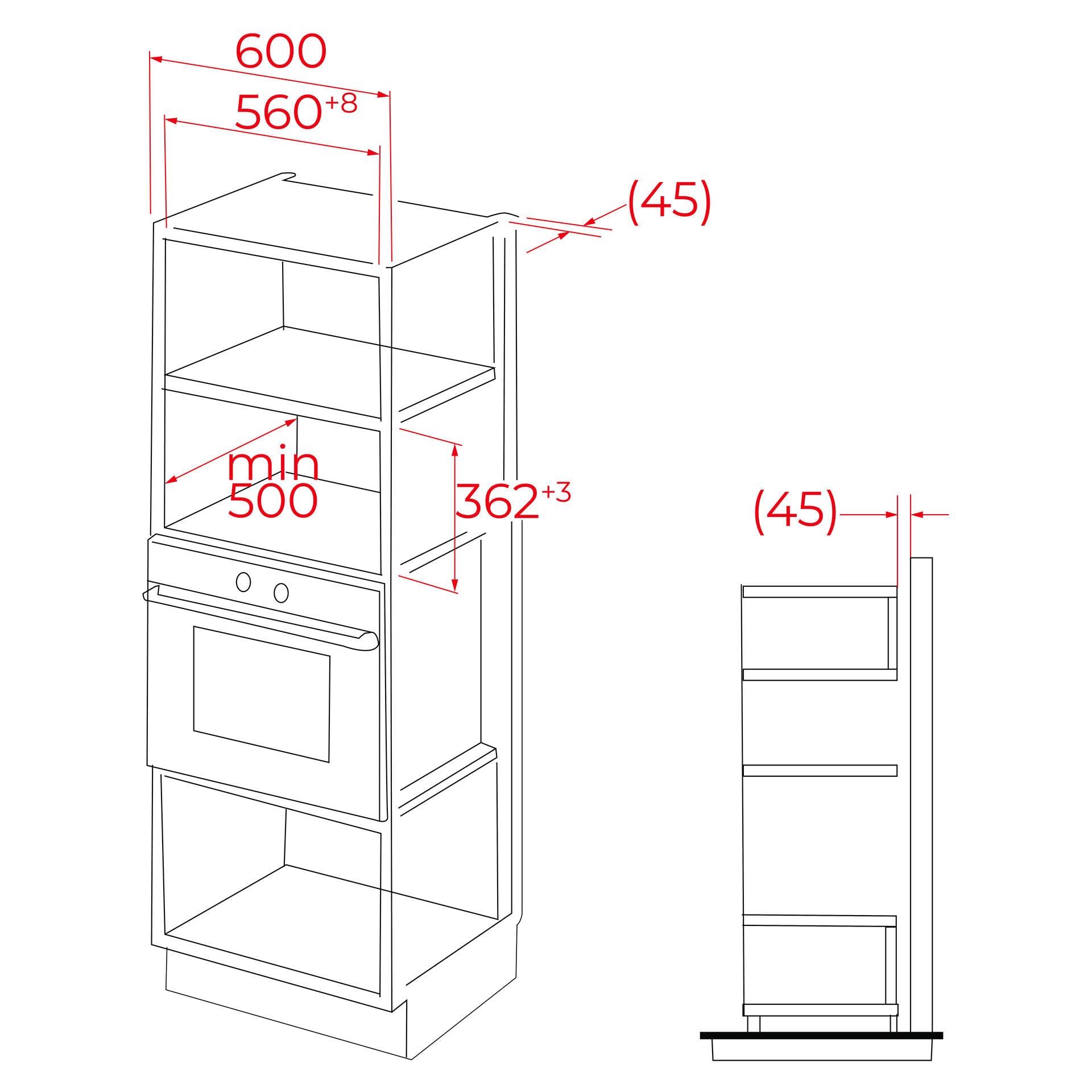 Microondas de integración + Grill MWE 225 FI de 20L (3)