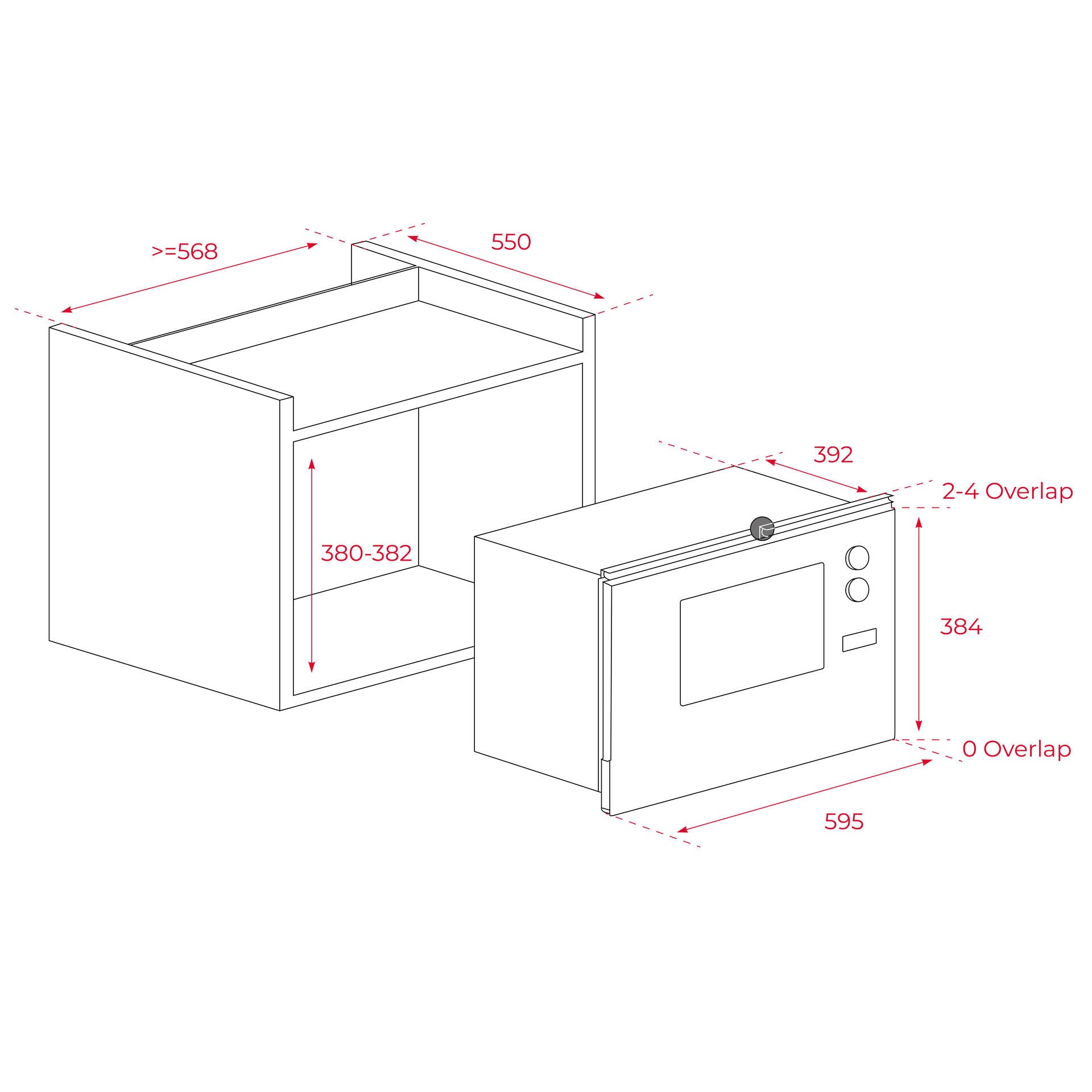 Microondas + Grill de integración ML 825 TFL con Full Touch Control de 25L (2)