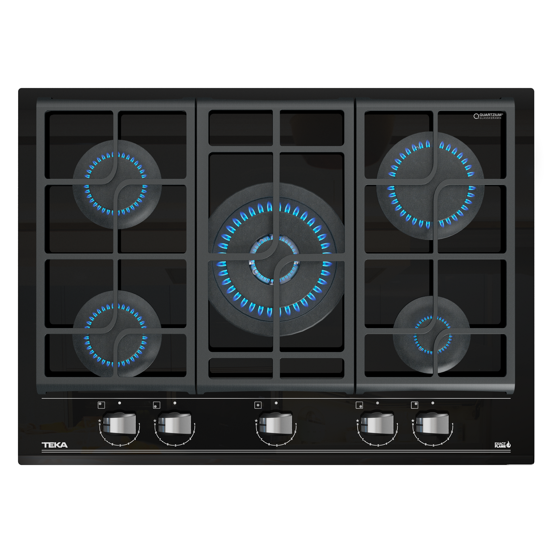 Placa Cristal Gas GZC 75330 XBN de 70 cm con función ExactFlame de gas natural