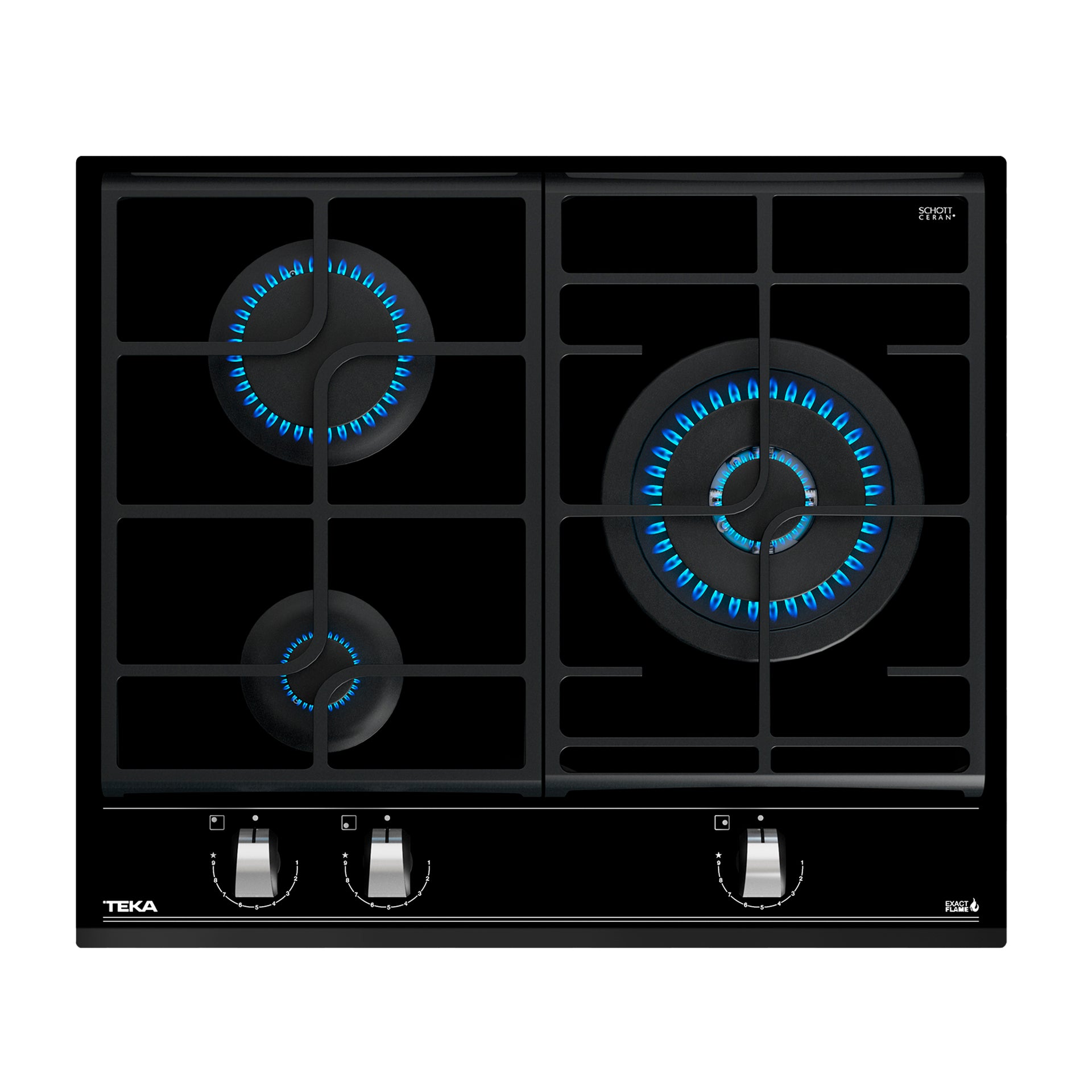 Placa Cristal Gas GZC 63310 de 60 cm con función ExactFlame de butano