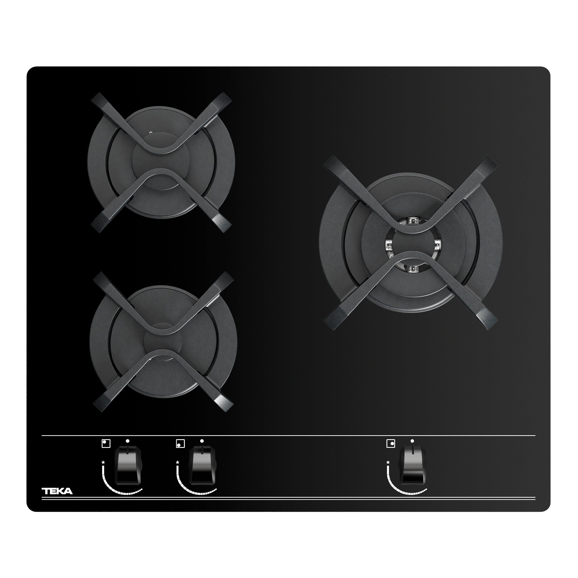 Placa Cristal Gas GBC 63010 KBN de 60 cm con mandos frontales ergonómicos de gas natural (1)