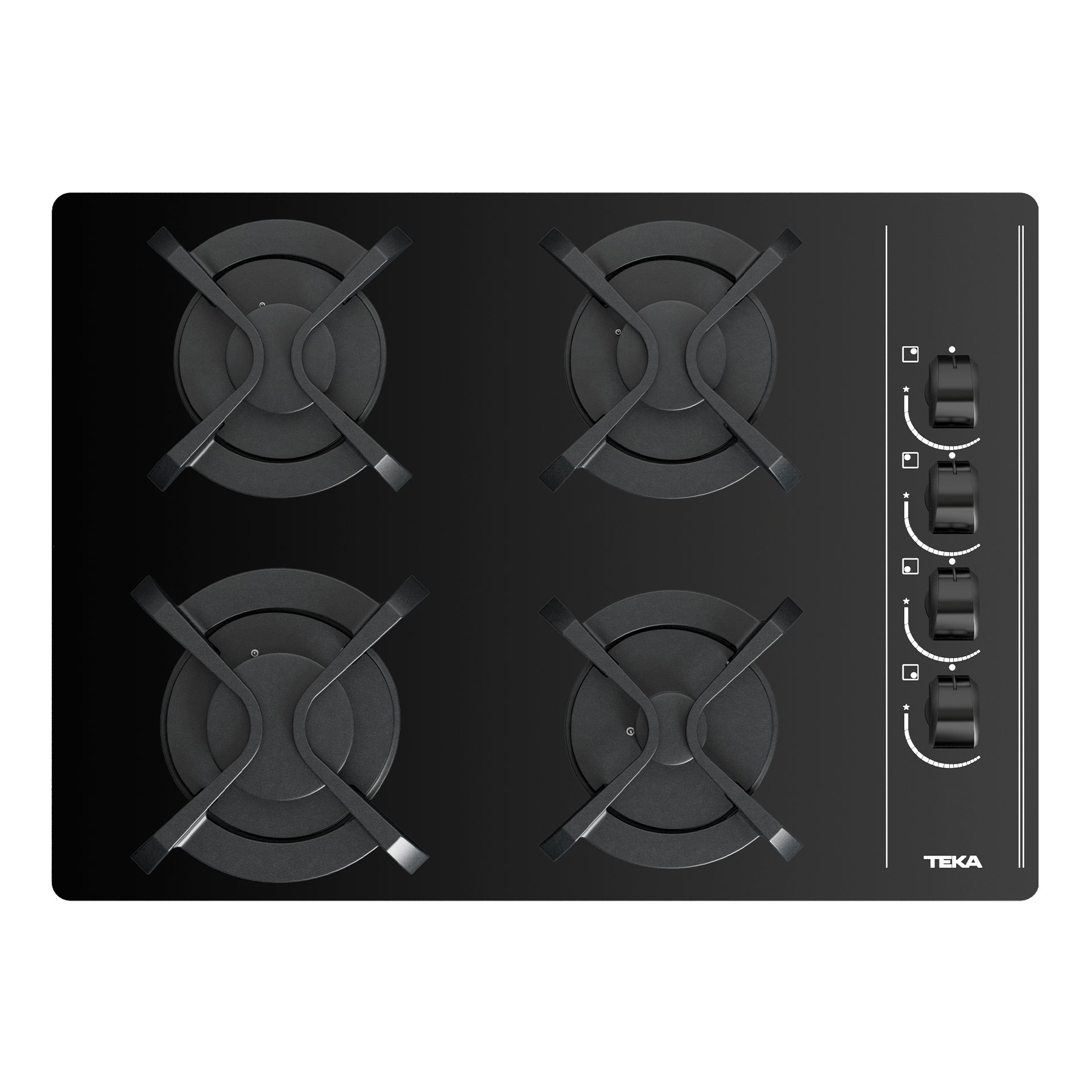 Placa cristal gas GBC 64003 KBN de 60 cm con mandos frontales ergonómicos de gas natural (1)