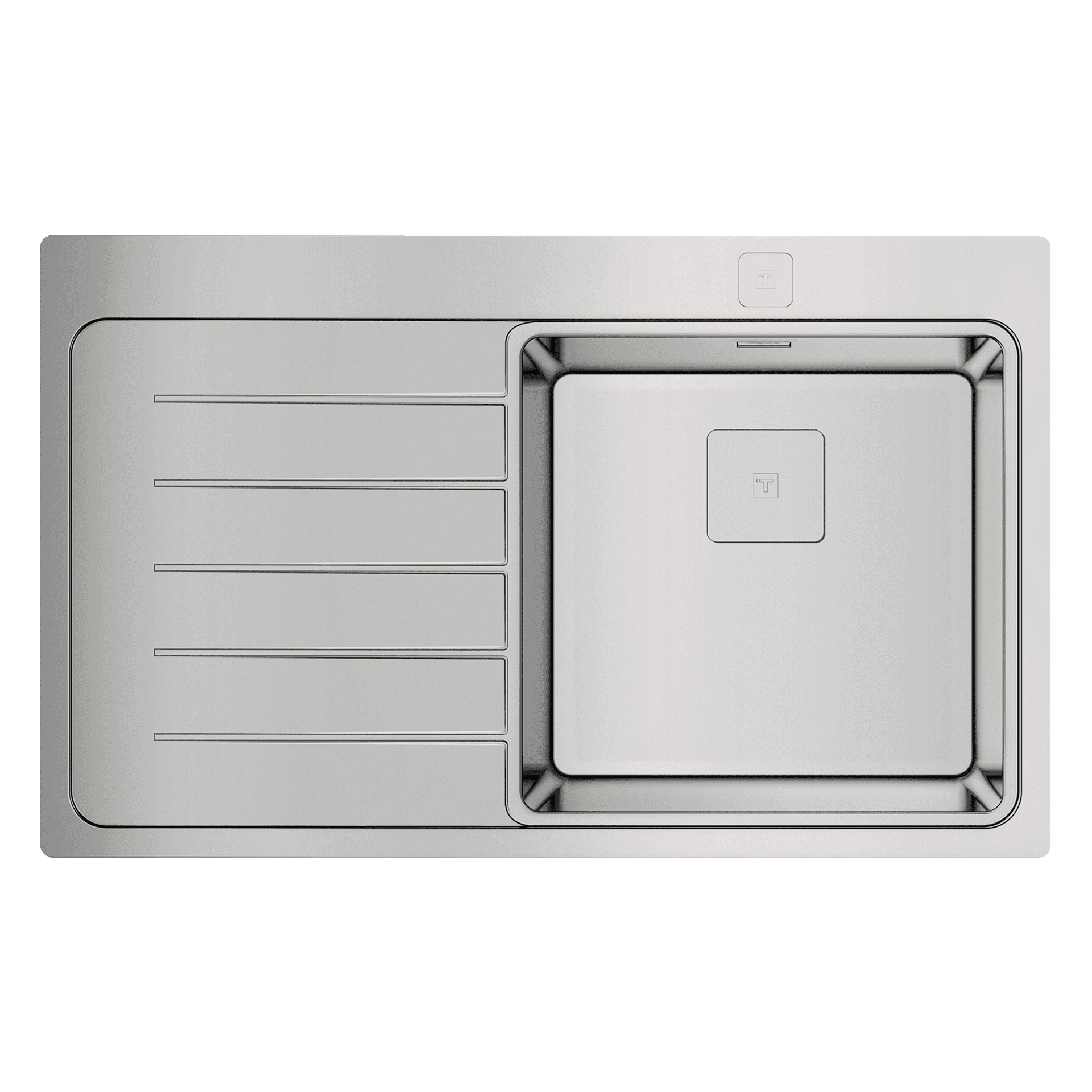 Fregadero encastrado Zenit RS15 con escurridor a la izquierda, cubeta de 40 cm y SilentSmart (1)