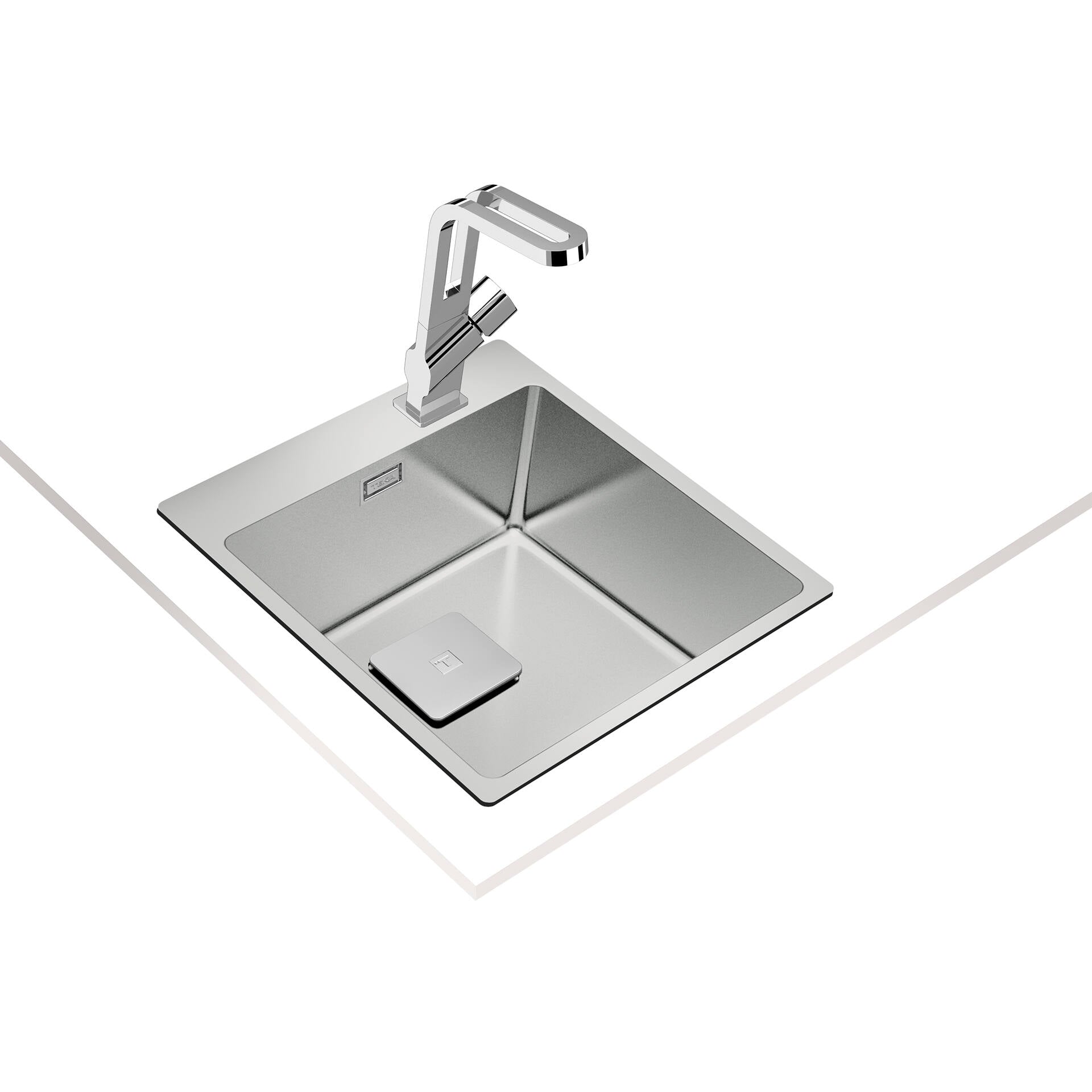 Fregadero ForLinea RS15 40.40 de 40 cm con doble posibilidad de instalación