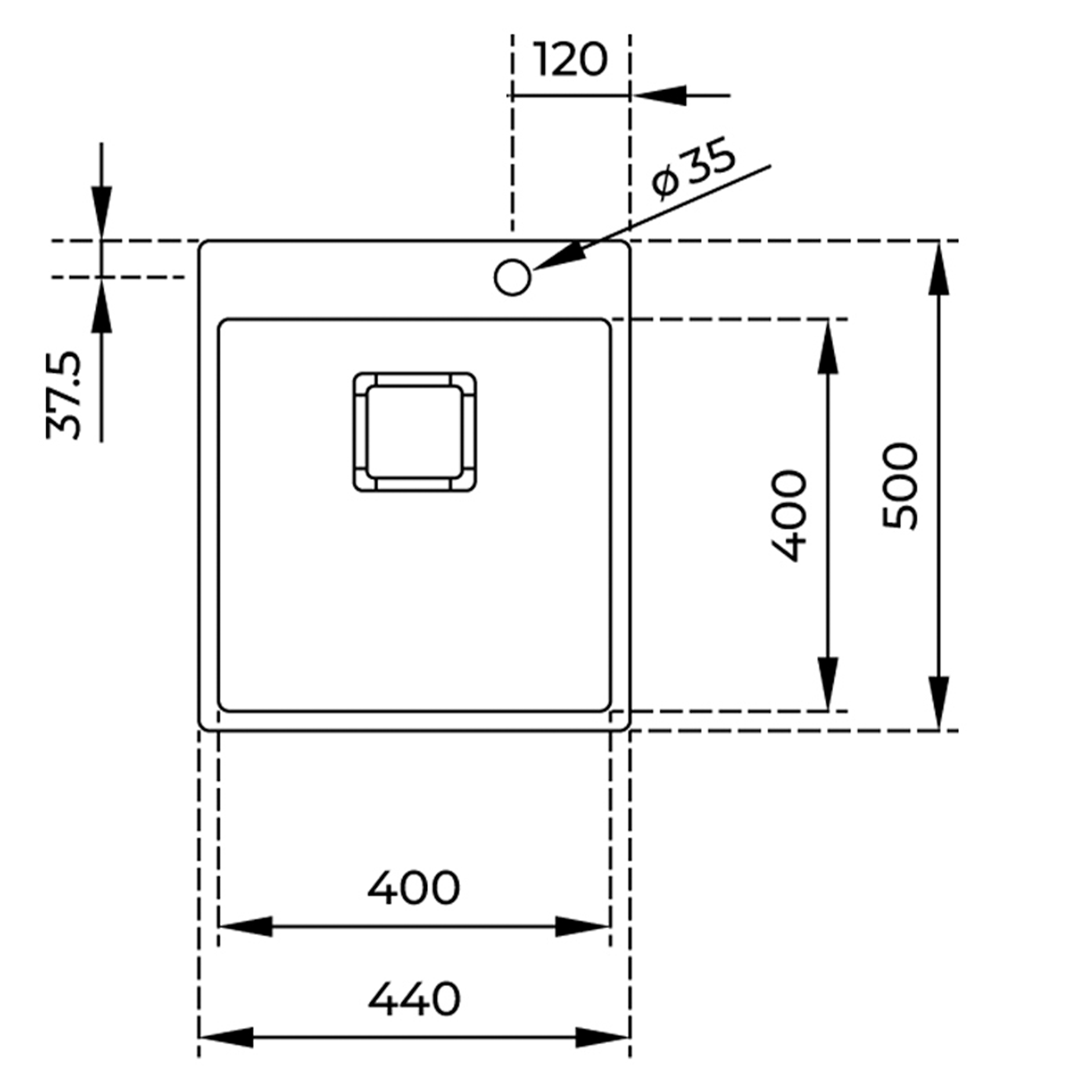 Fregadero ForLinea RS15 40.40 de 40 cm con doble posibilidad de instalación (2)