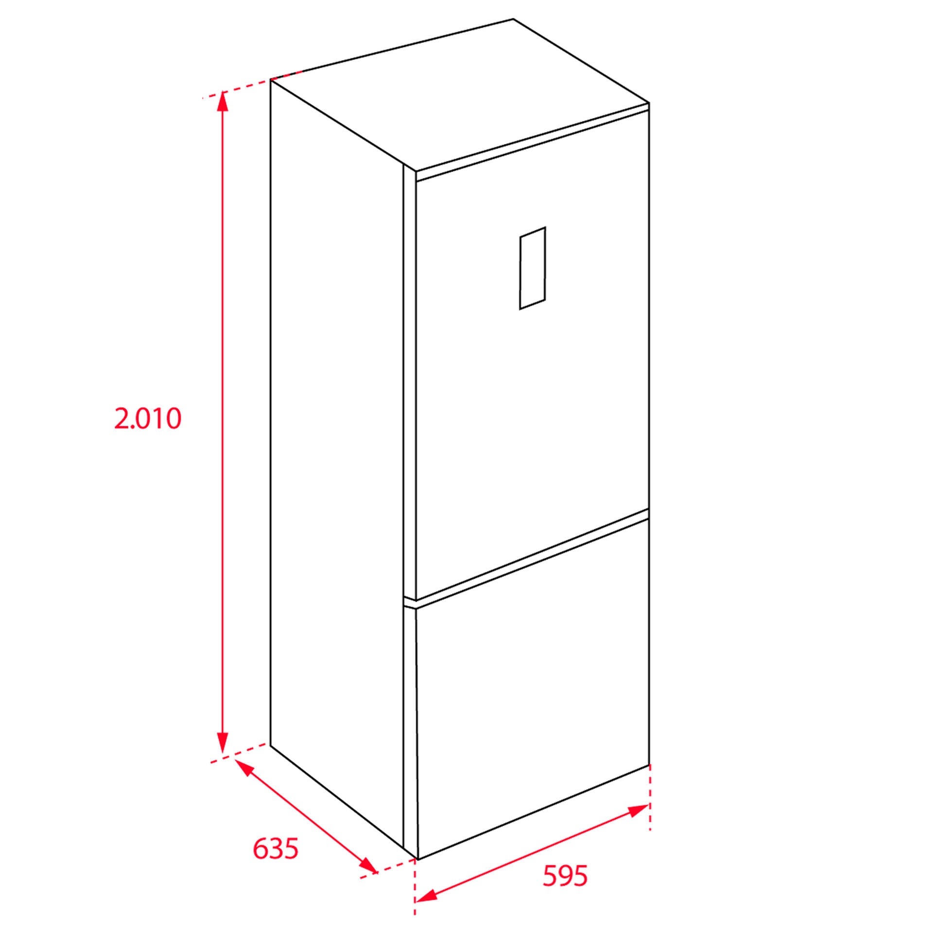 Frigorífico Combi NFL 430 No Frost Total de 200 cm con 2 puertas y Display electrónico en color blanco (2)