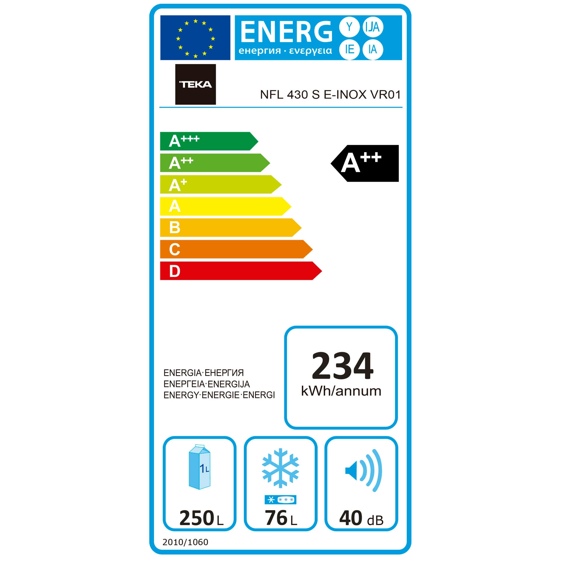 Frigorífico Combi NFL 430 No Frost Total de 200 cm con 2 puertas y Display electrónico en color blanco (5)