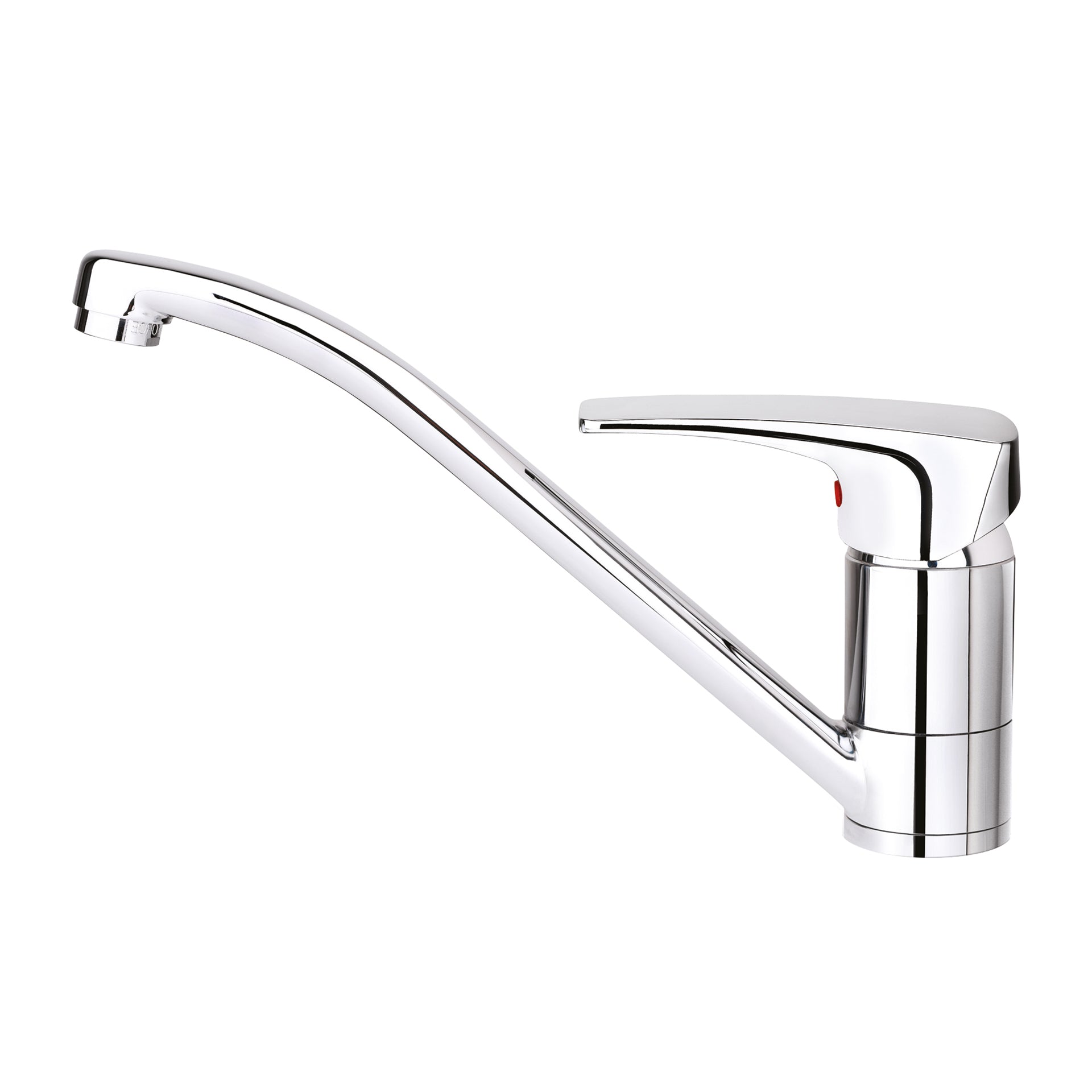 Grifo de cocina monomando MS1 con caño bajo giratorio y aireador anti-calcáreo