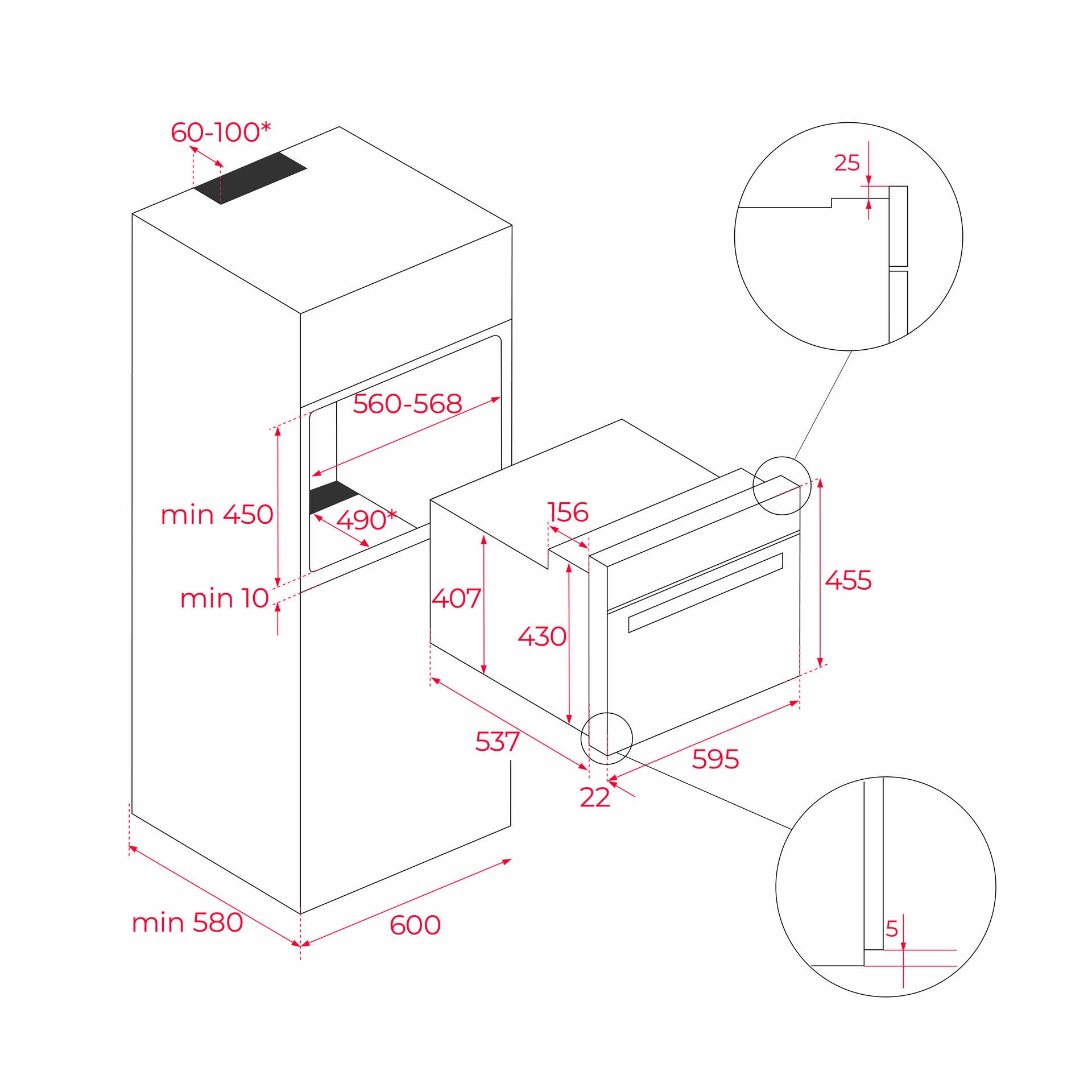 Horno Compacto Multifunción HSC 635 de 45 cm con HydroClean® PRO y 8 funciones de cocinado (2)