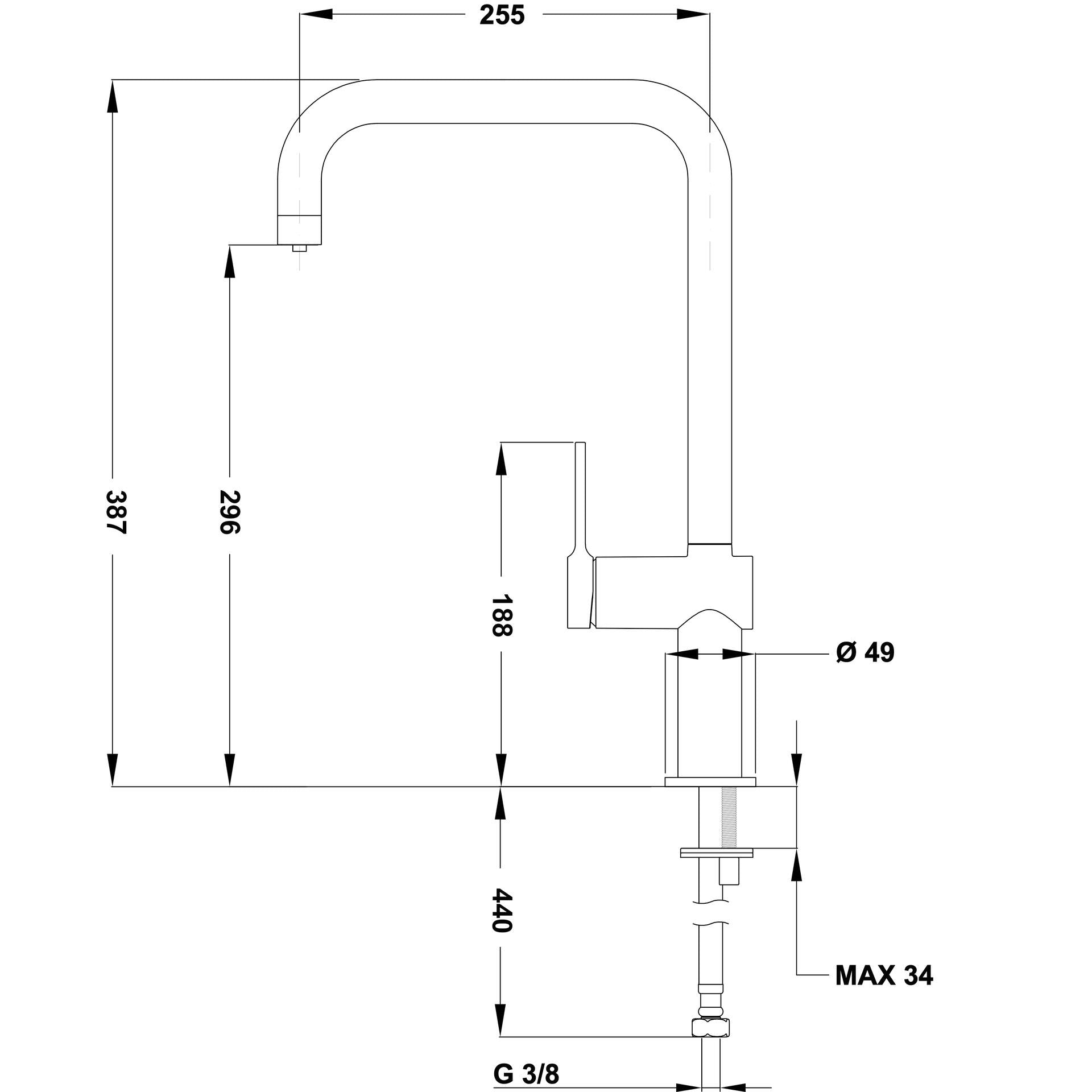 Grifo de cocina monomando EP 915 de caño alto con electrónica de control para filtro (2)