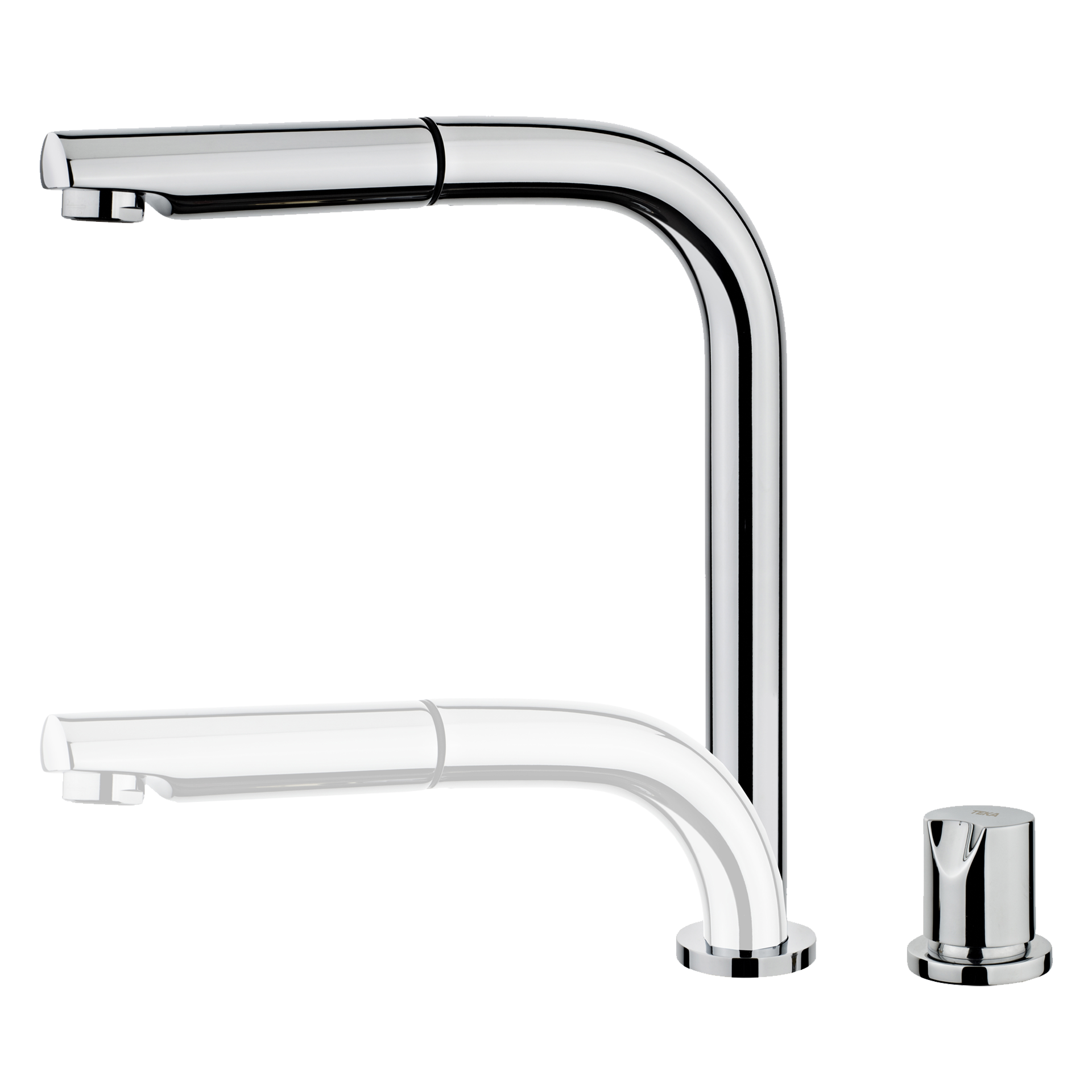 Grifo de cocina monomando AUK 983 con caño retráctil bajo ventana
