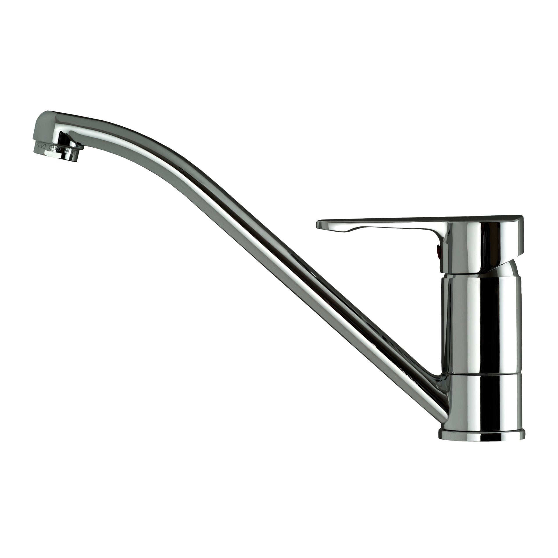 Grifo de cocina monomando ML con caño bajo giratorio y aireador anti-calcáreo