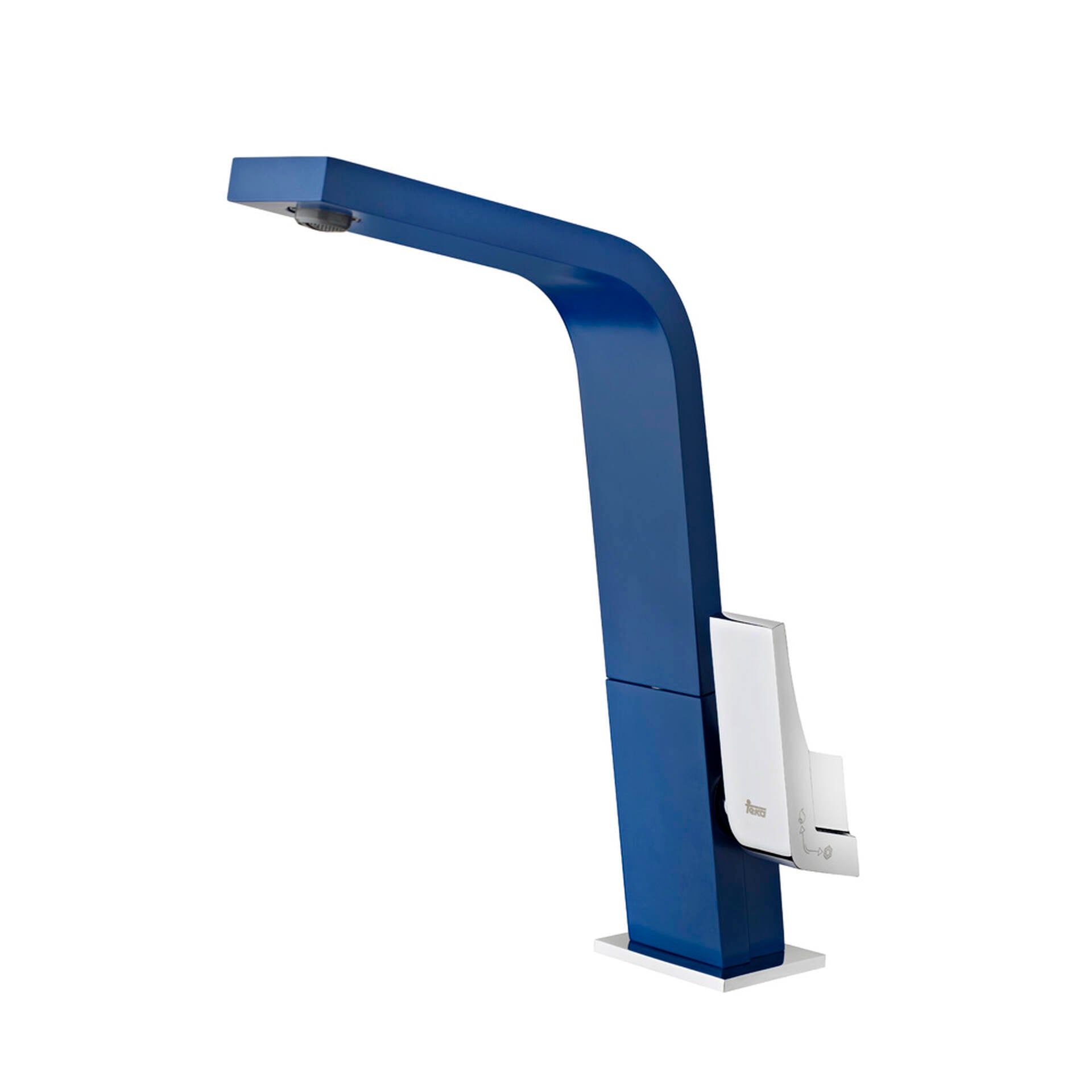 Grifo de cocina monomando IC 915 con caño alto plano en color azul