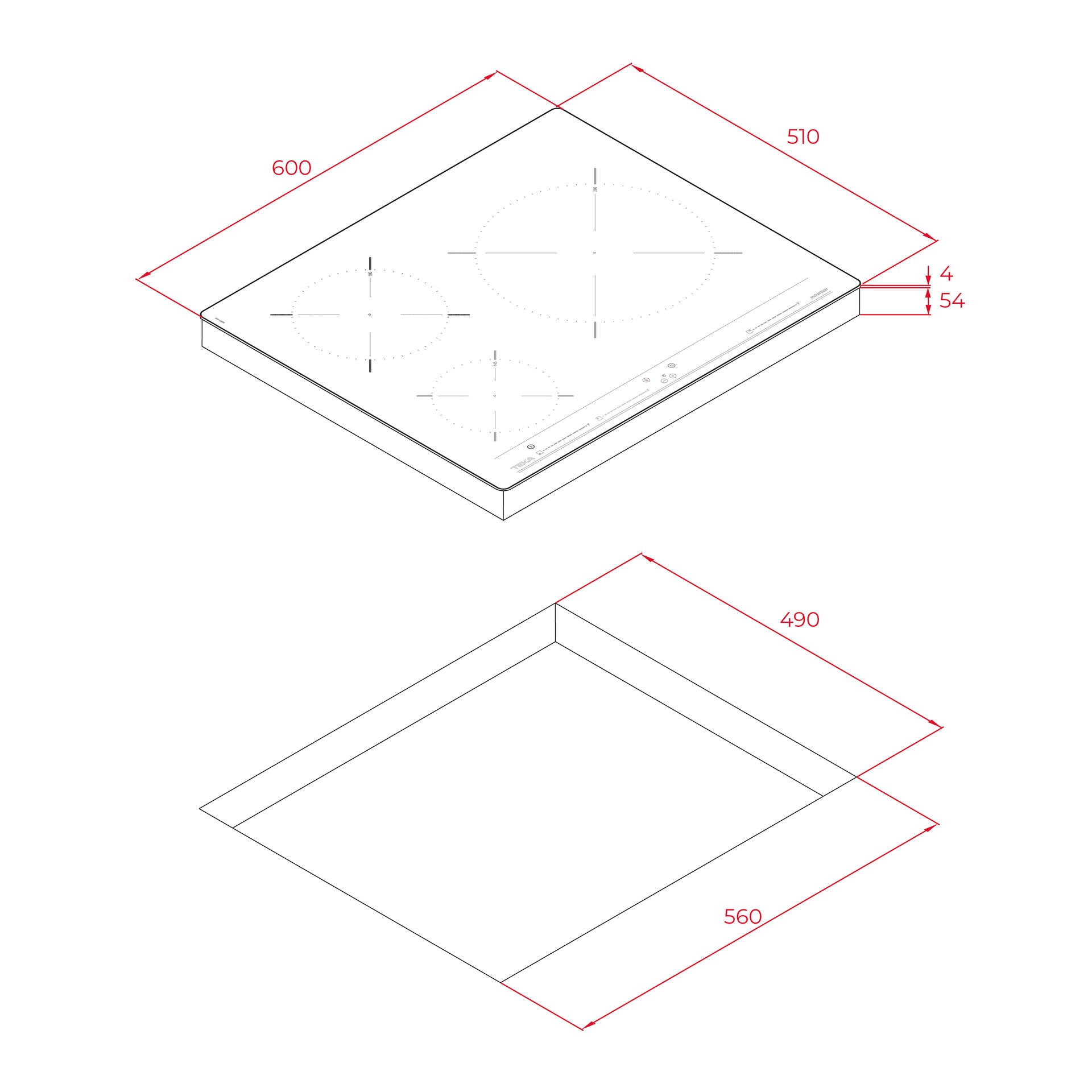Placa de inducción IBC 63010 M de 60 cm con 3 zonas de cocción (2)