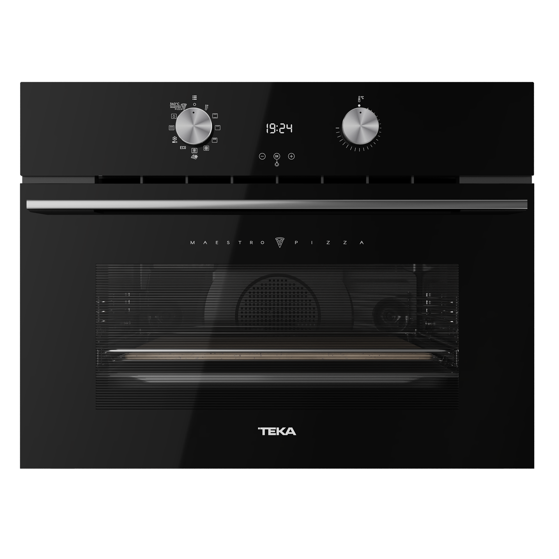 Pack Horno pirolítico compacto MaestroPizza HLC 8510 P con función especial para pizza 340ºC + Pala profesional + Piedra Ceramic PRO