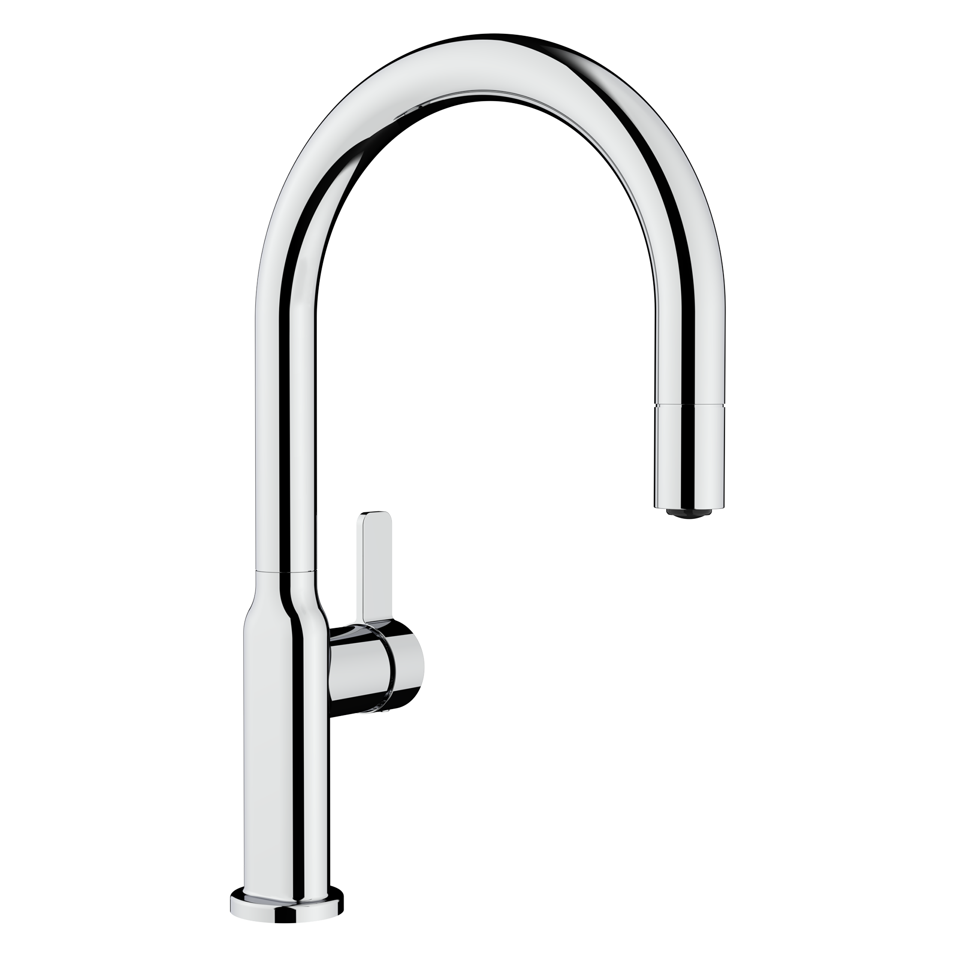 Grifo monomando de cocina OVAL 9381 con maneral extraíble y diseño ovalado en acabado cromado (1)