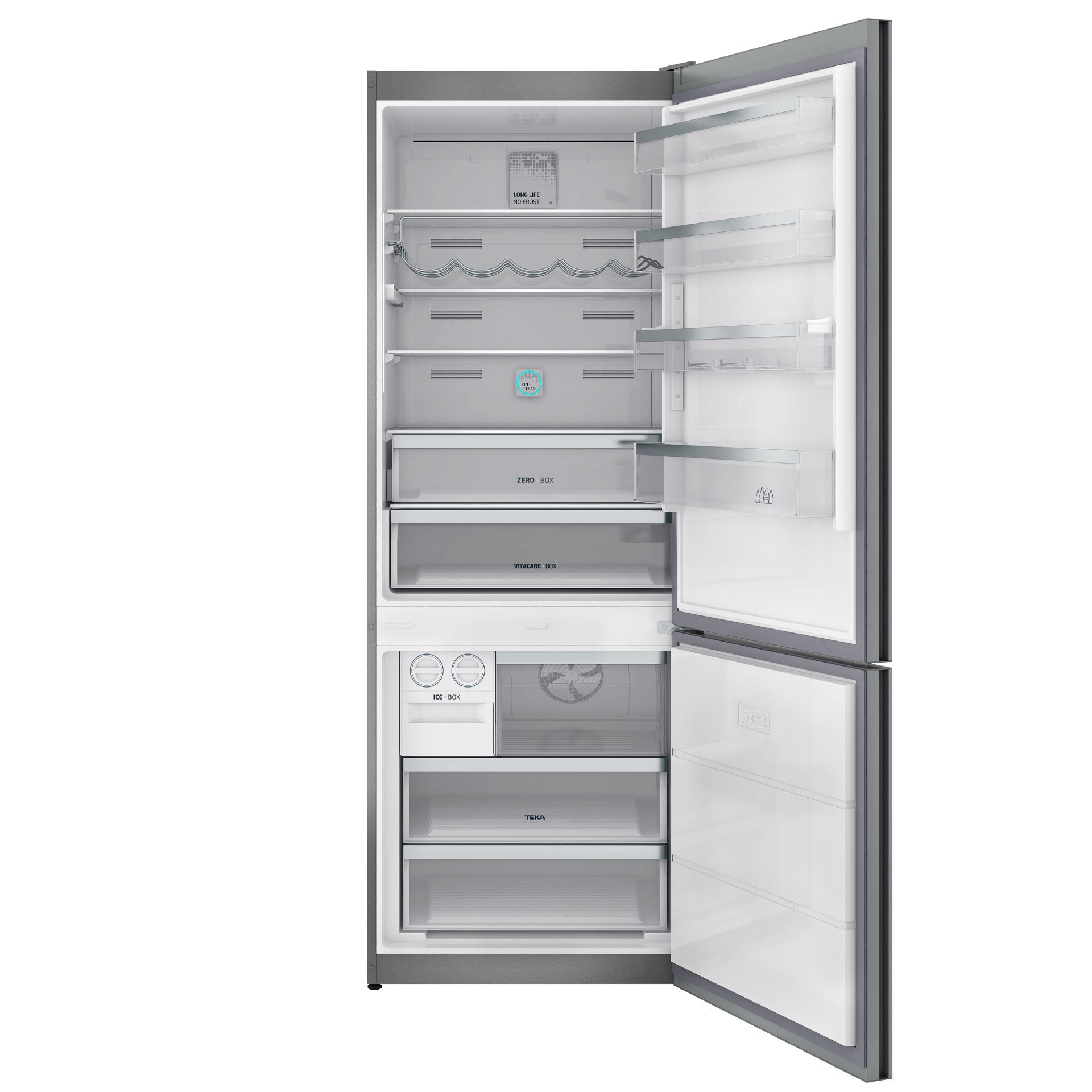 Frigorífico combi RBF 78725 No Frost de gran capacidad 192x70 cm con motor inverter y puerta de cristal (1)