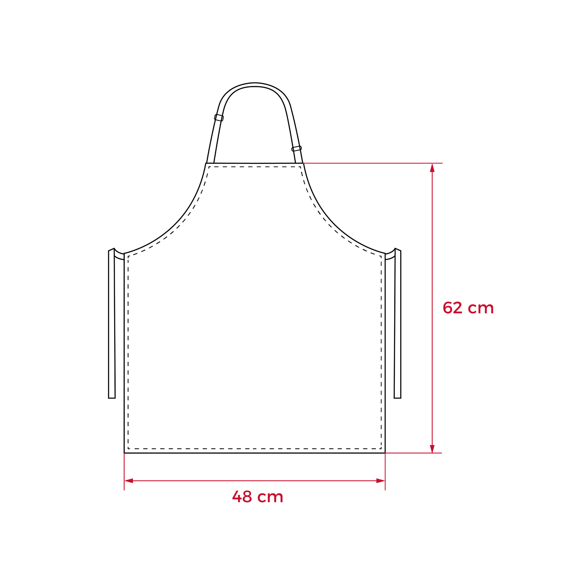 Delantal de cocina con cuello ajustable de color rojo para niño (2)
