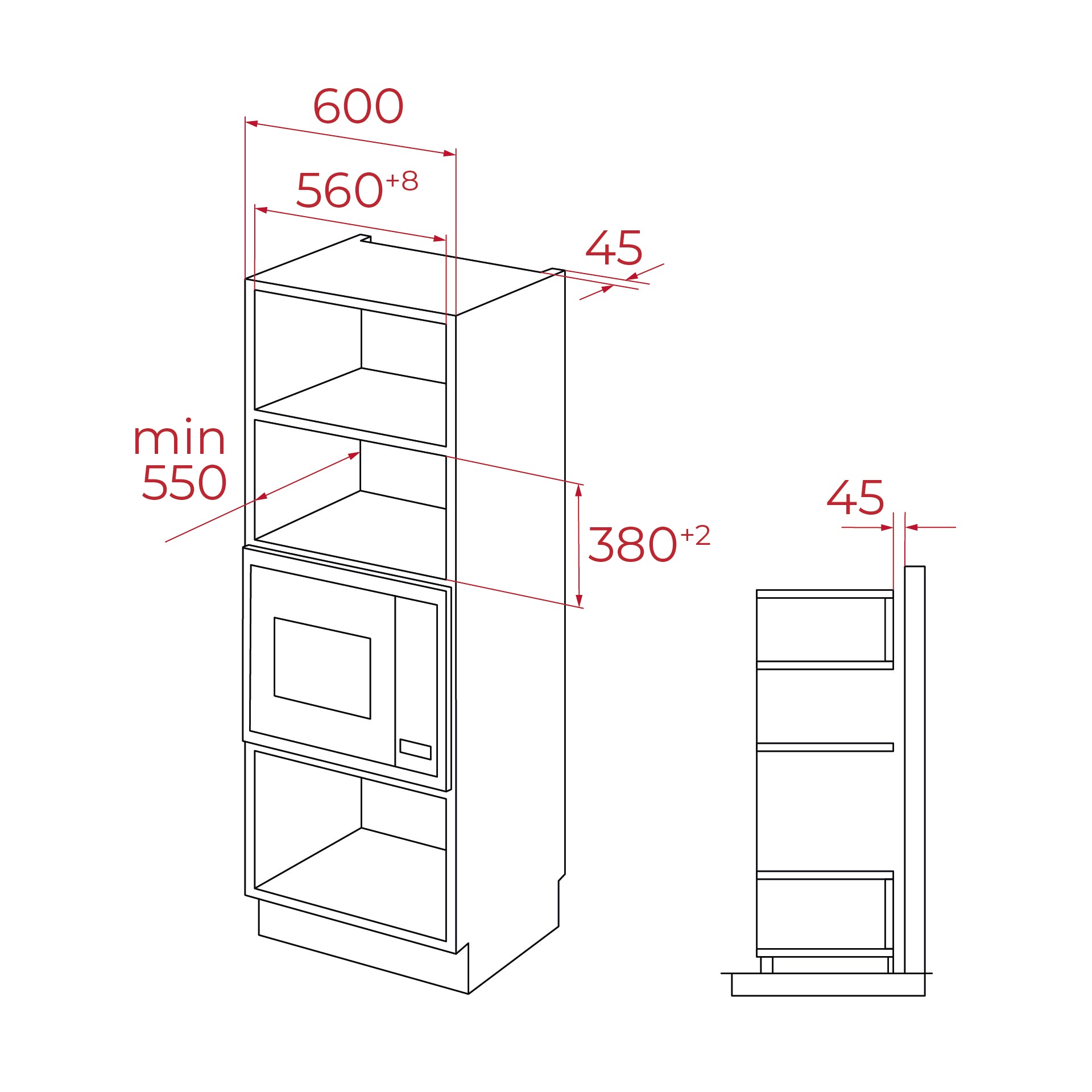 Microondas+grill integrable MLEG 820 FI con plato giratorio integrado en acabado Cristal Full Black (3)