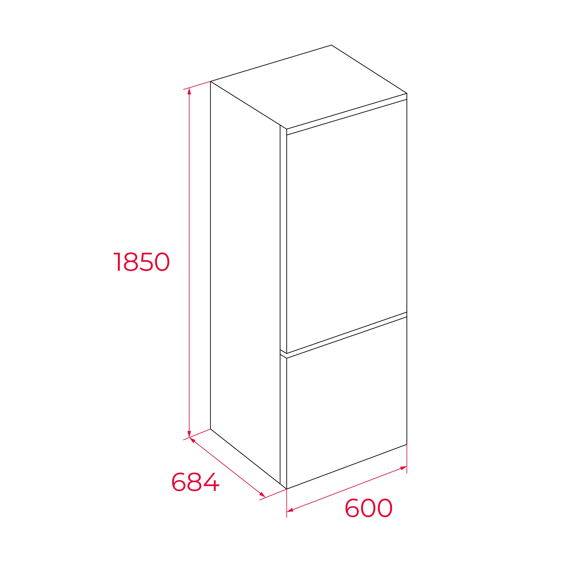 Frigorífico combi RBF 3450 No Frost de 185x60 cm con motor inverter y puerta de cristal (2)
