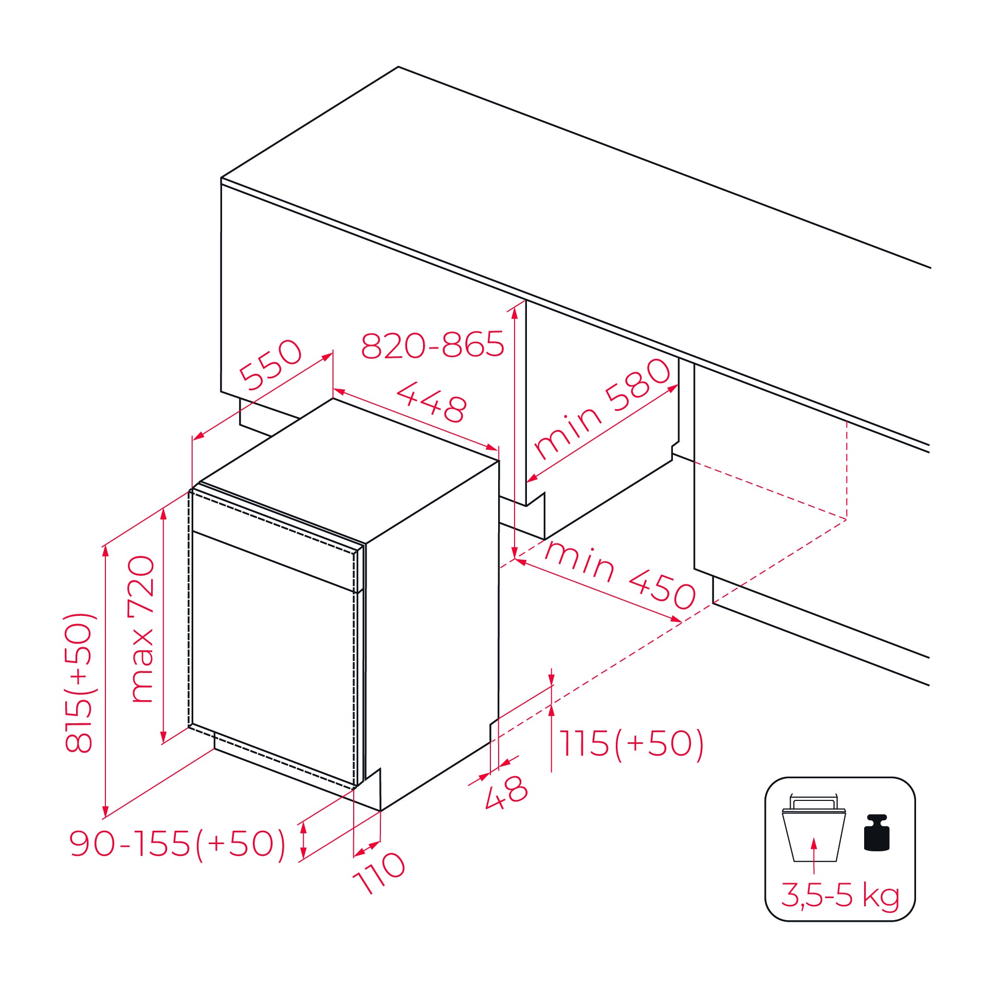 Lavavajillas integrable DFI 44800 con capacidad de 10 cubiertos, con 6 programas de lavado y bandeja deslizante Extra Tray (2)