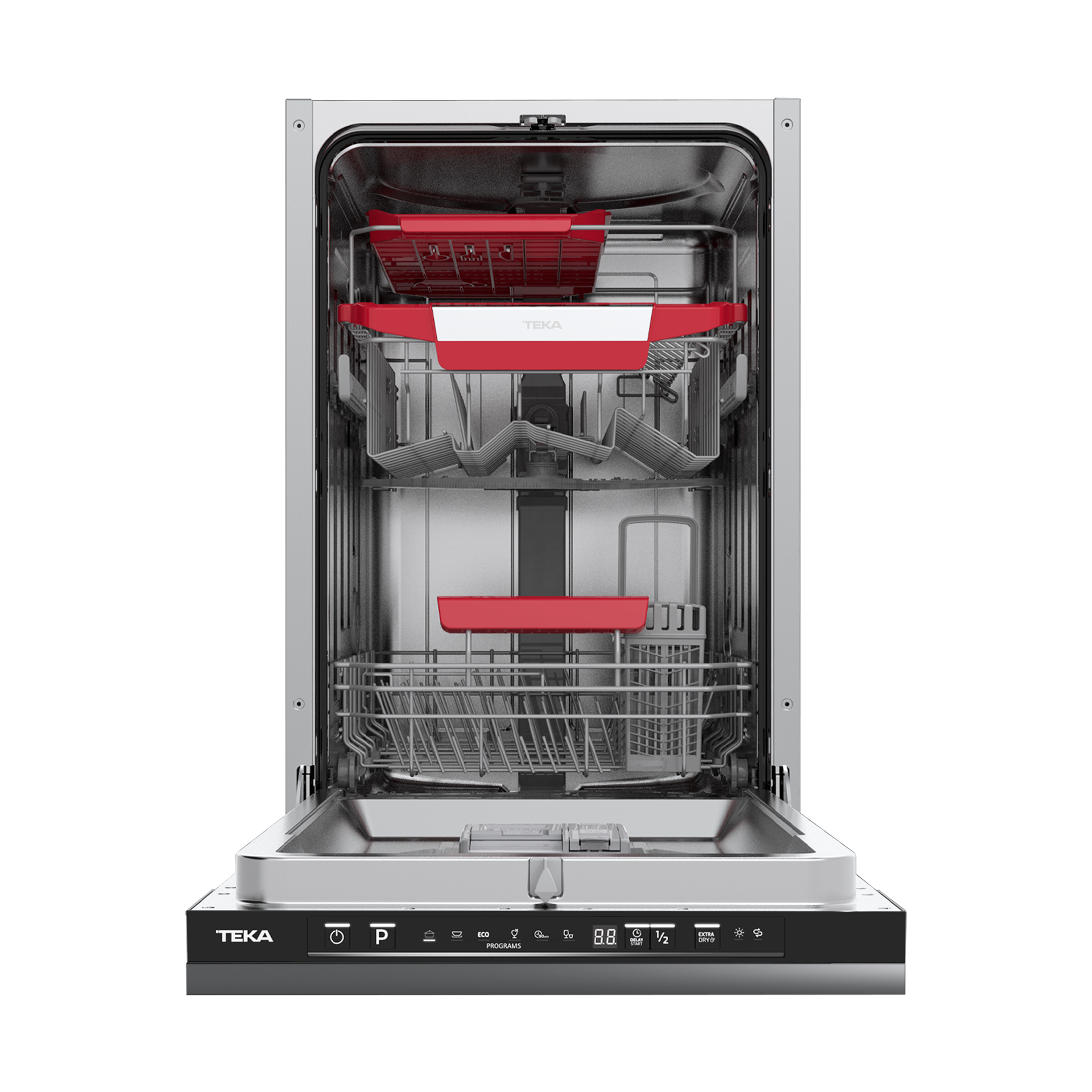Lavavajillas integrable DFI 44800 con capacidad de 10 cubiertos, con 6 programas de lavado y bandeja deslizante Extra Tray (1)