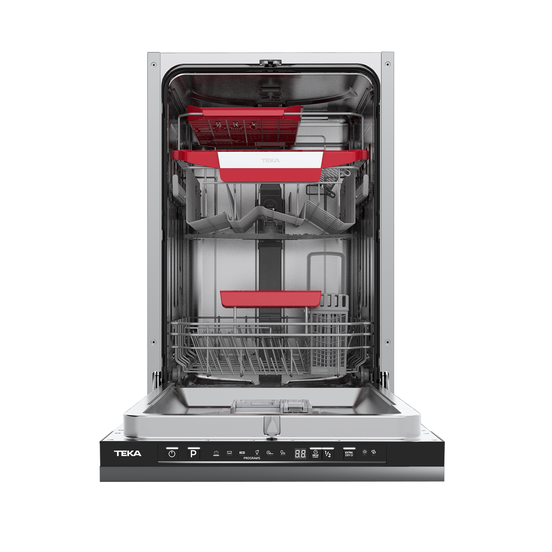 Lavavajillas integrable DFI 44800 con capacidad de 10 cubiertos, con 6 programas de lavado y bandeja deslizante Extra Tray (1)