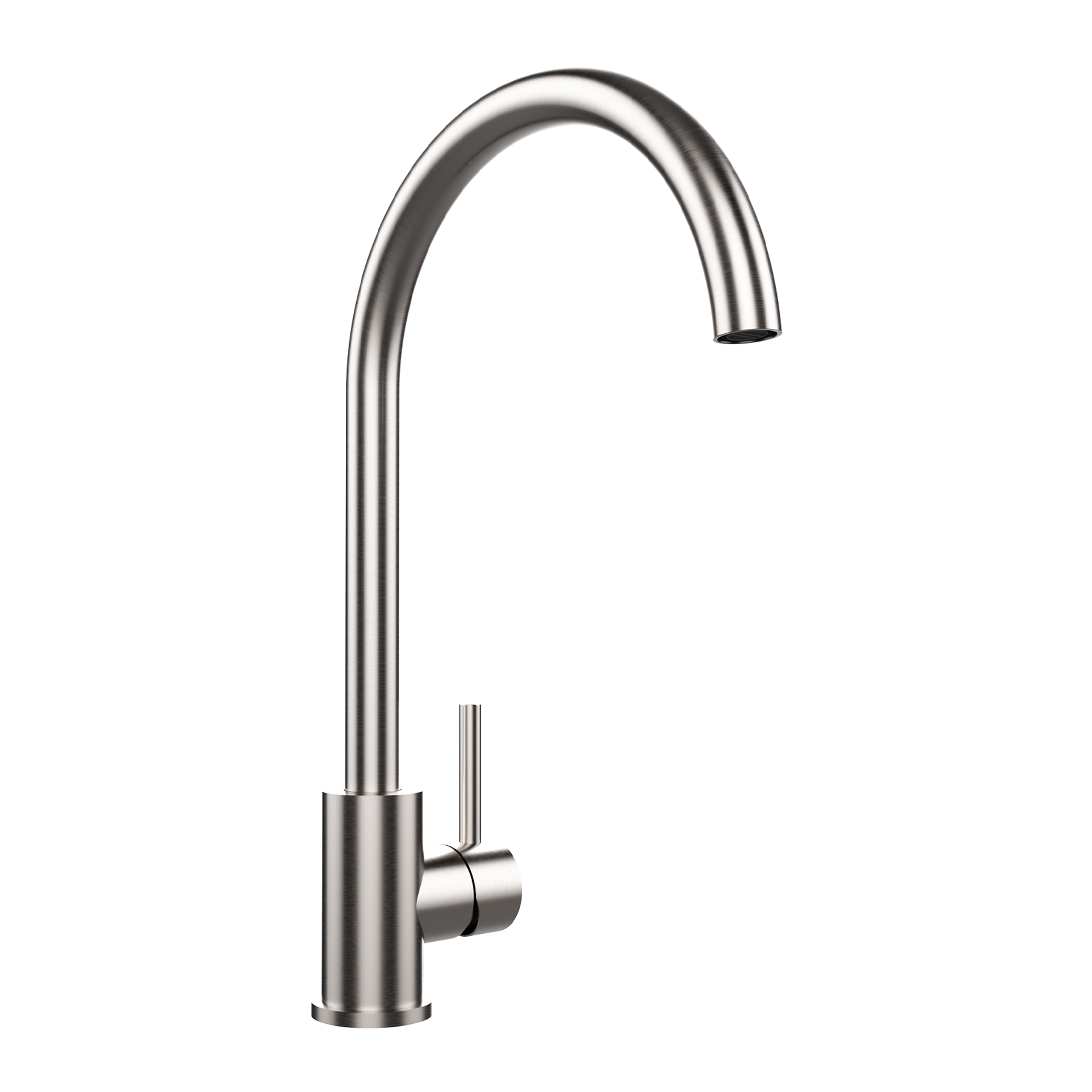 Grifo de cocina monomando UNI 9310 con caño alto y en acabado inox pulido (1)