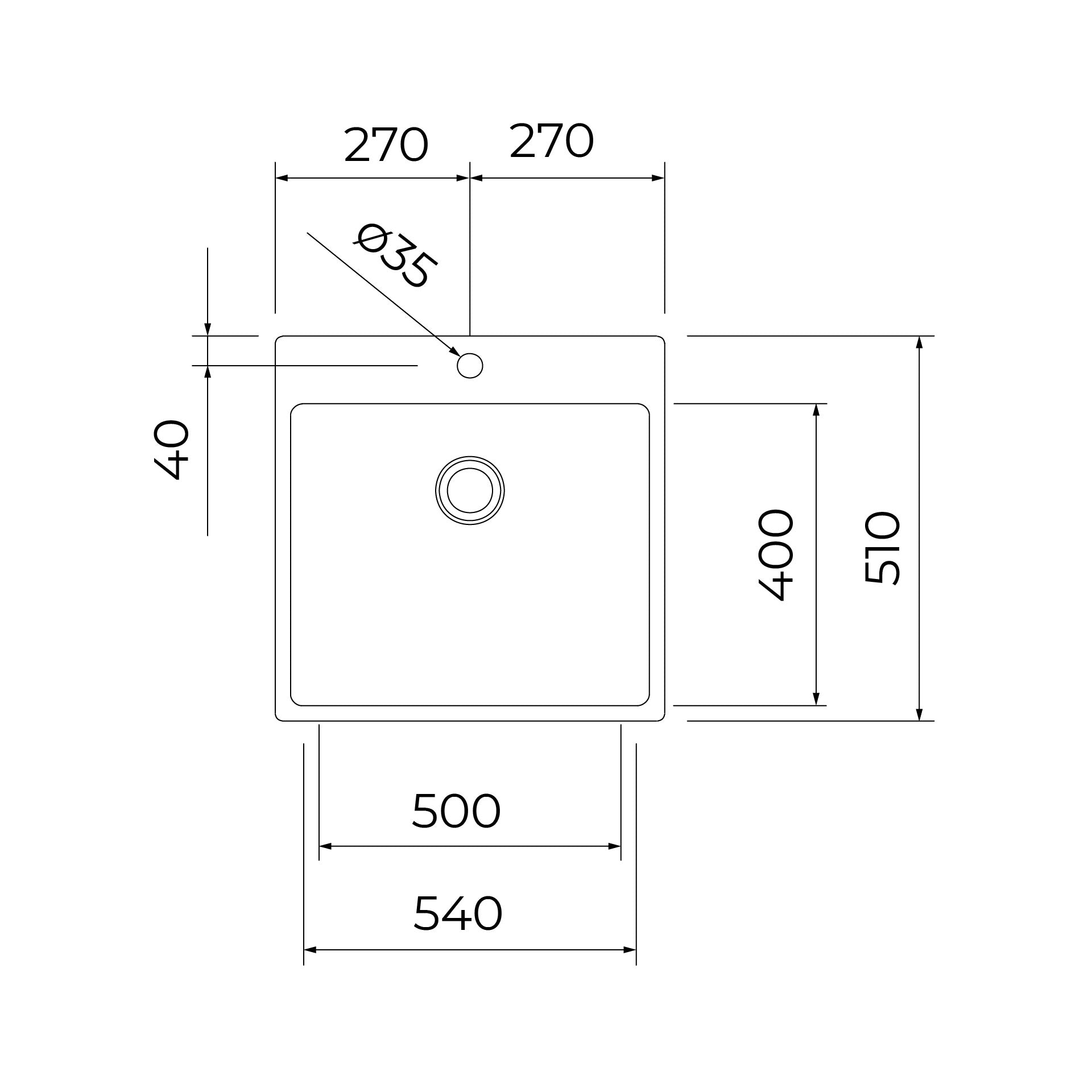 Fregadero ForLine RS15 50.40 de acero inoxidable con una cubeta de 50cm (2)