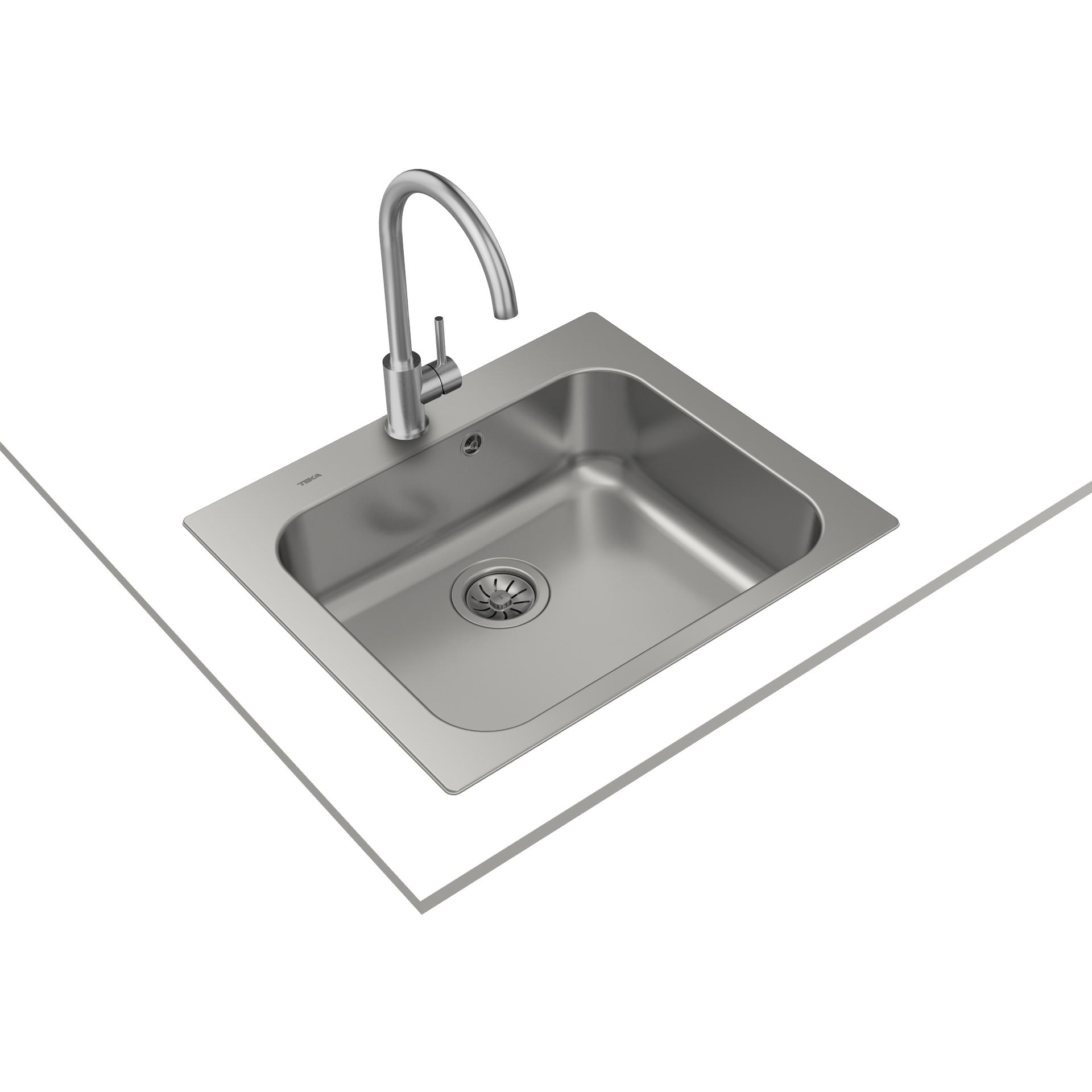 Fregadero Universe 60 T-XP 1C MAX de encastre en acero inoxidable de 50 cm