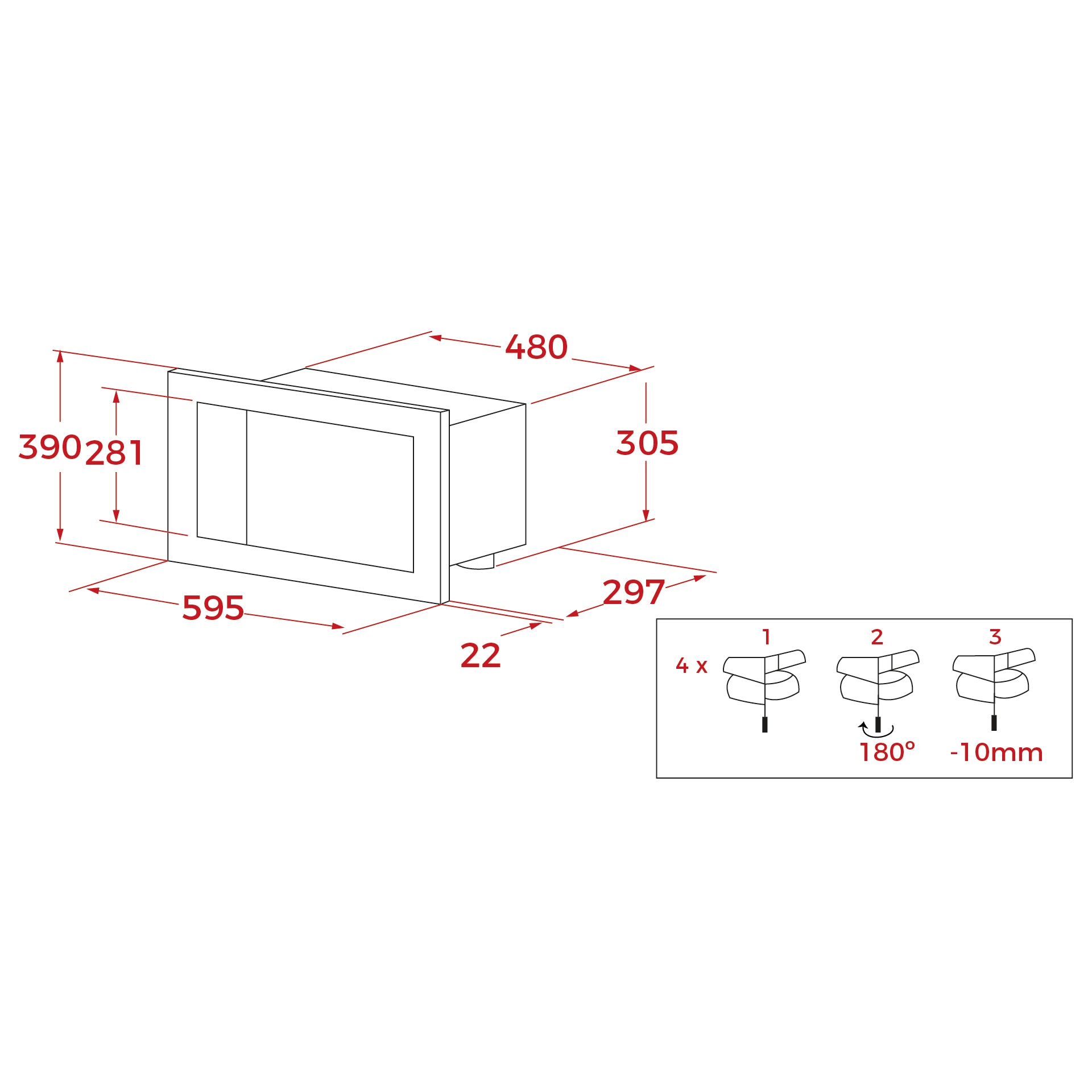 Microondas integrable NEO MS 6200 BIH con 3 menús de acceso directo y control táctil (5)