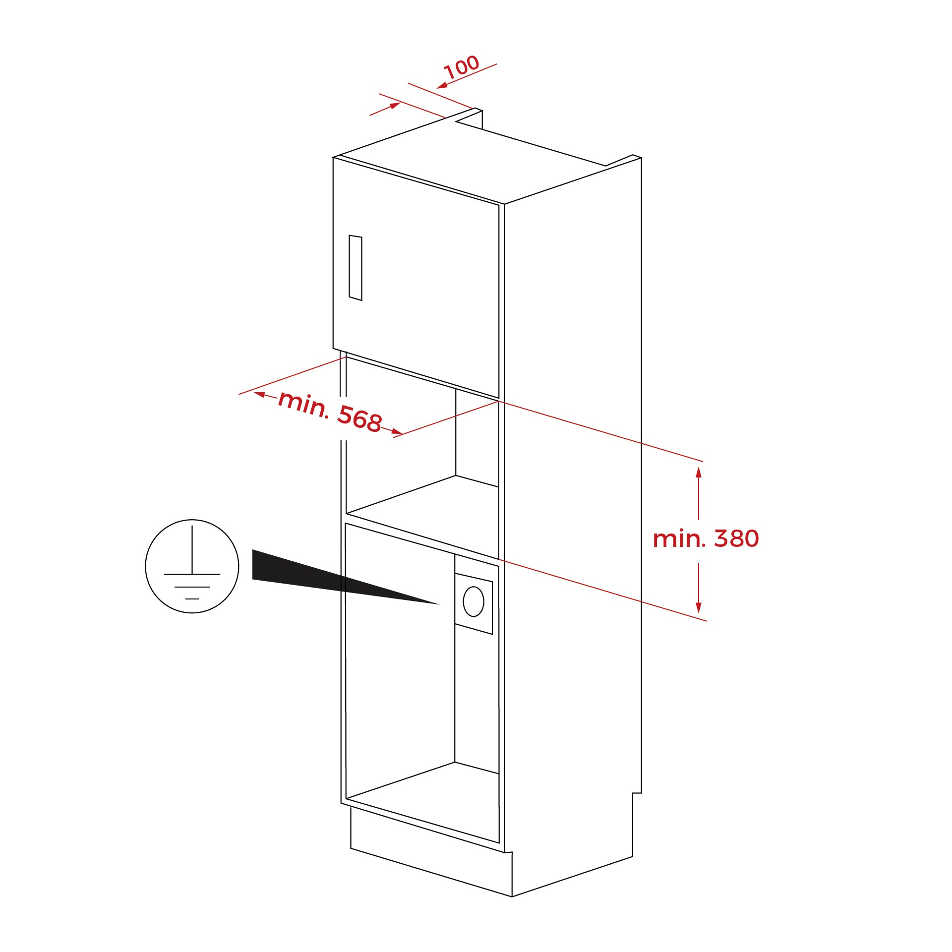 Microondas integrable NEO MS 6220 BI con base cerámica y apertura de puerta a la izquierda (6)
