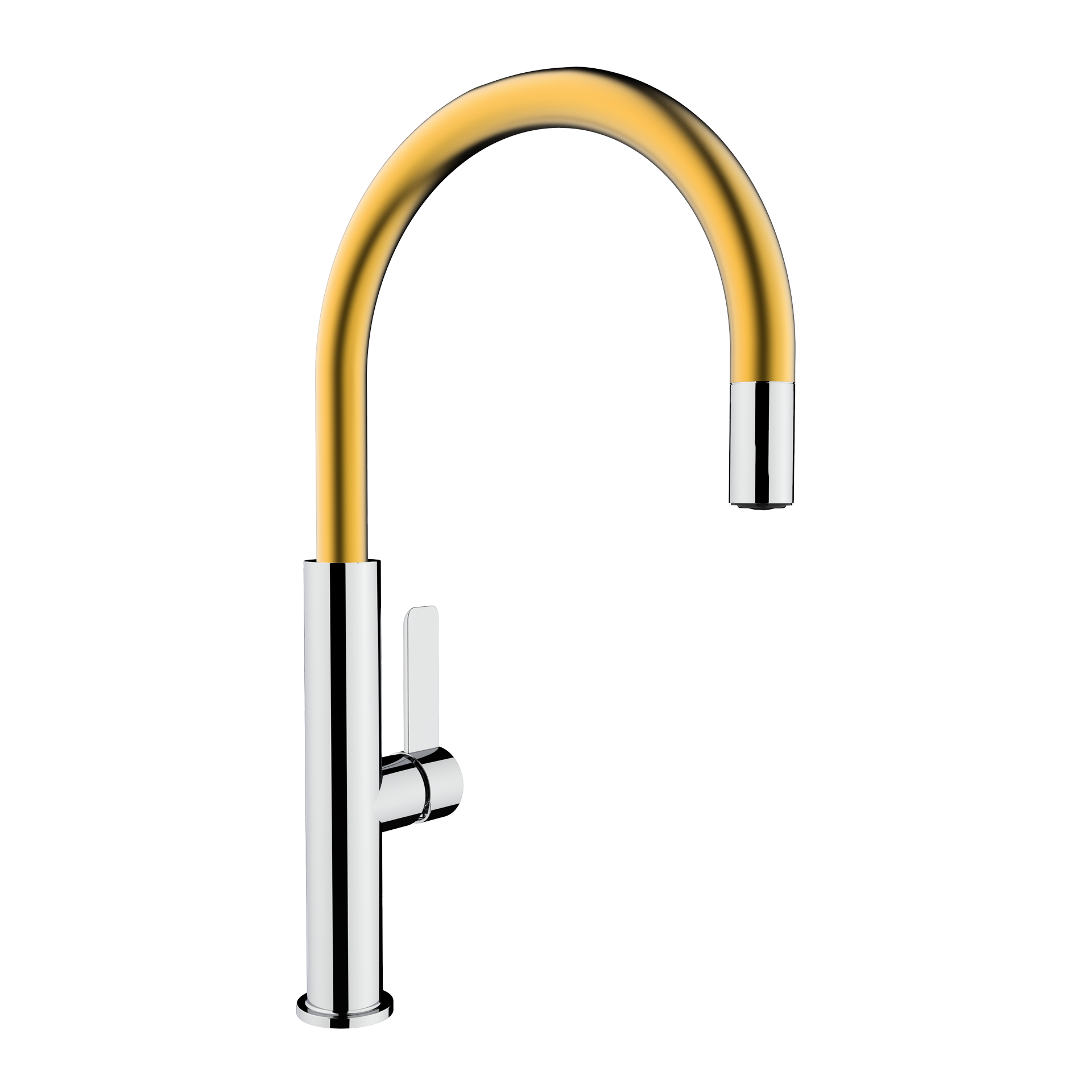 Grifo de cocina monomando FOT 995 Metallic Edition con caño giratorio y aireador anti-calcáreo en acabado dorado (1)