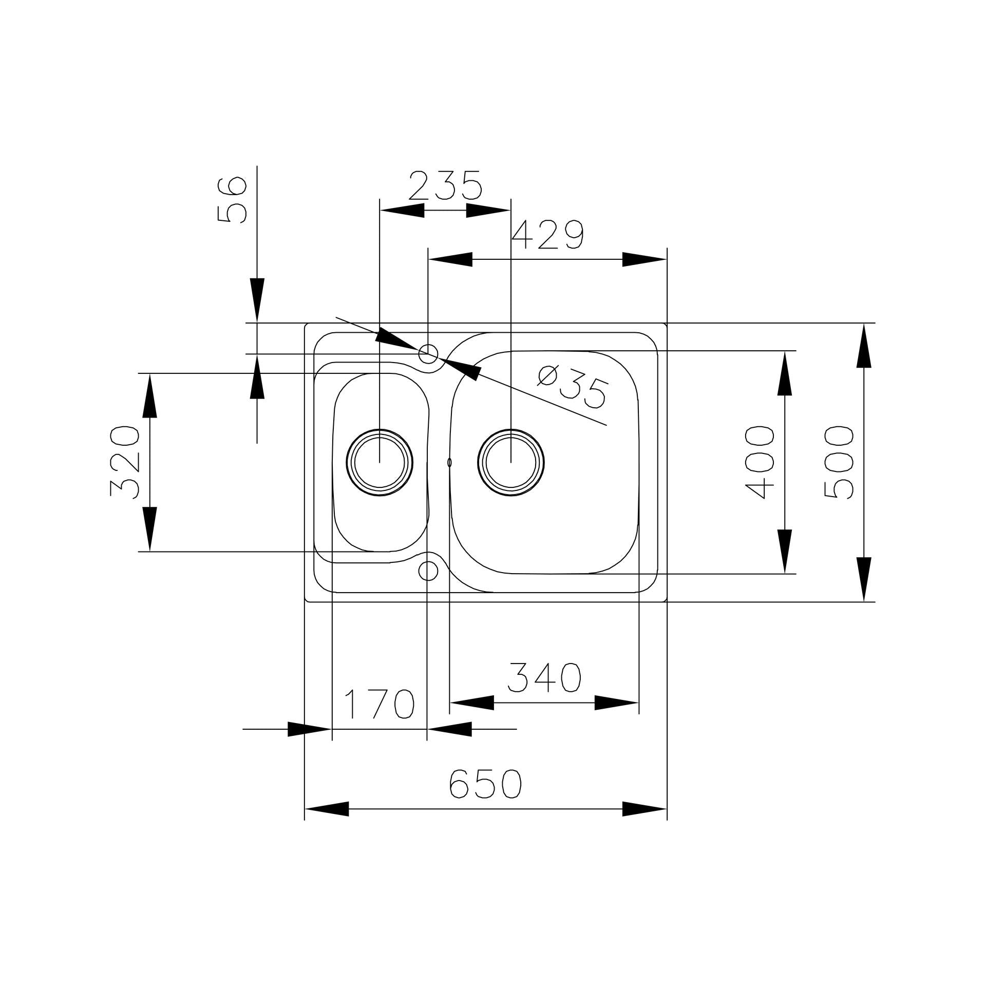 Fregadero reversible encastrado Universe 60 T-XP 1½B de acero inoxidable (2)