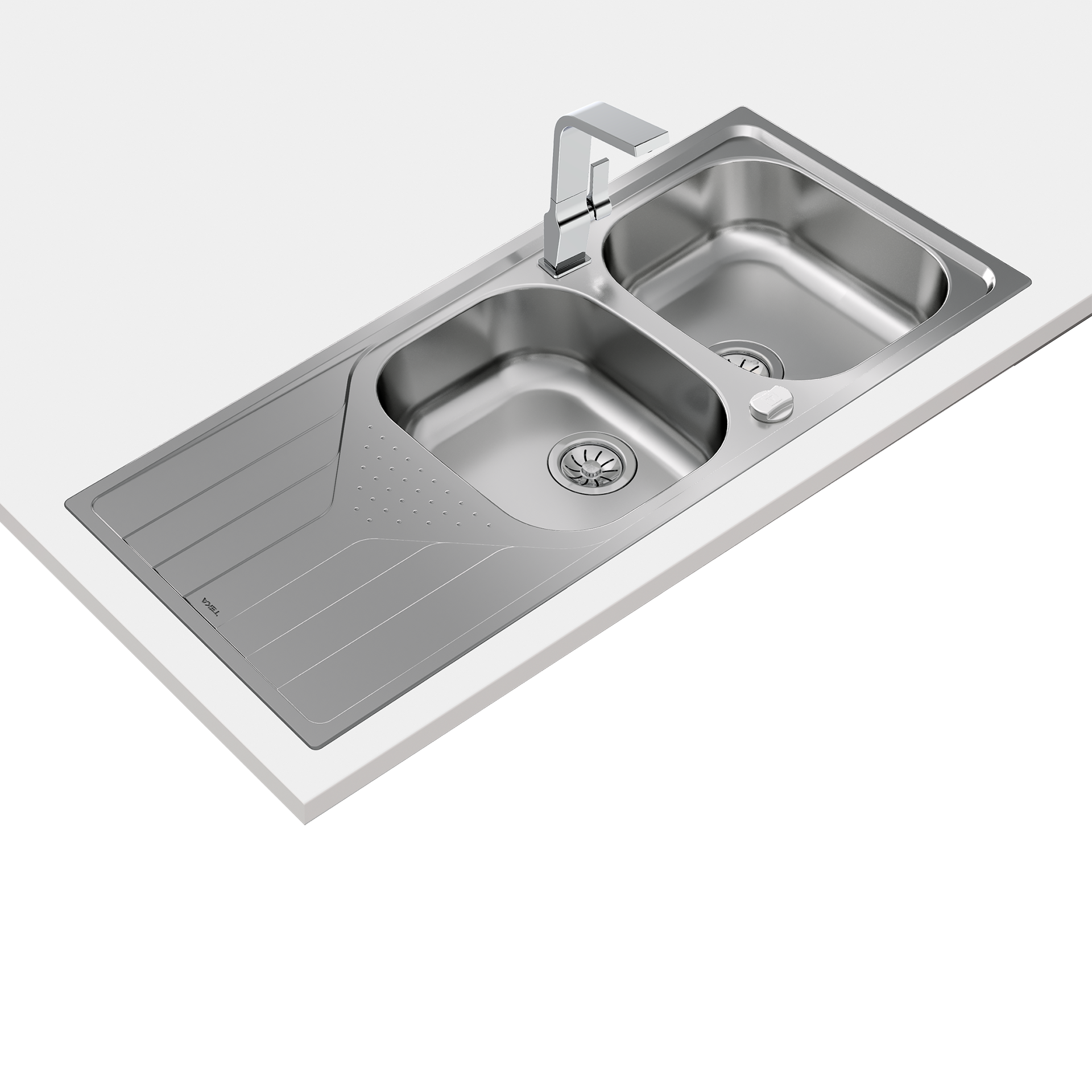 Fregadero reversible encastrado Universe 80 T-XM de acero inoxidable en acabado microtexturado en 80cm