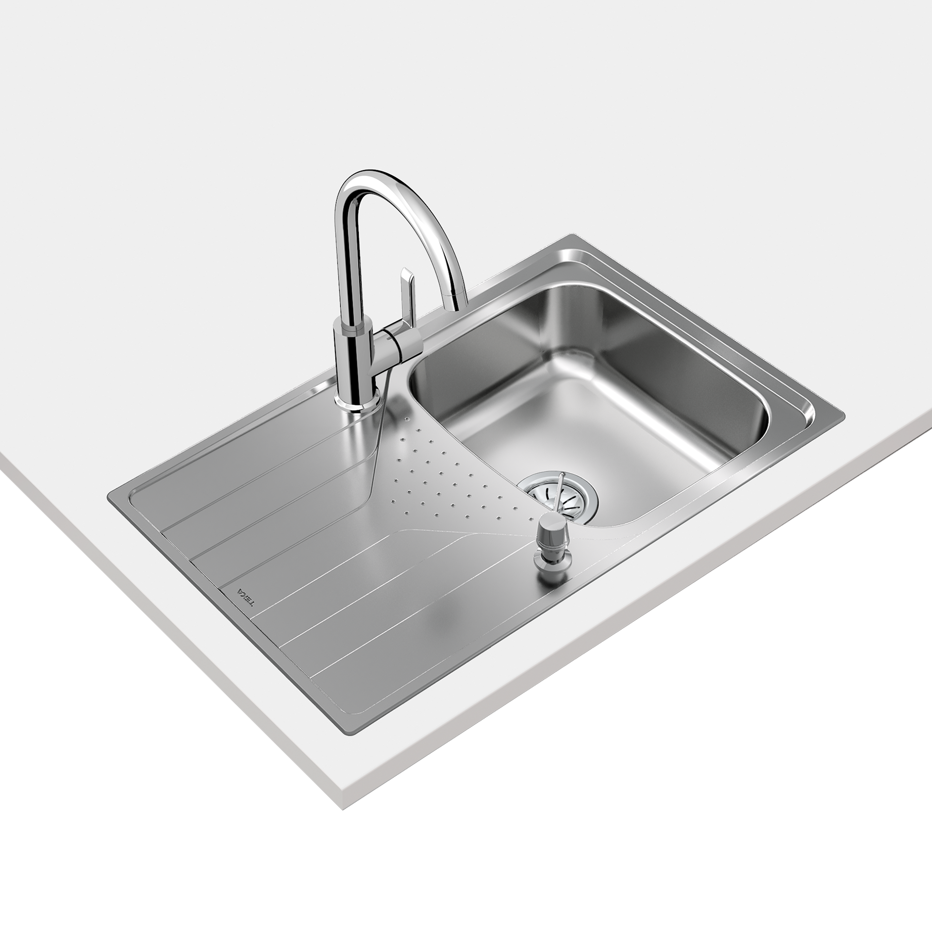 Pack Fregadero encastrado Universe con escurridor reversible + Grifo IN 915, dispensador de regalo