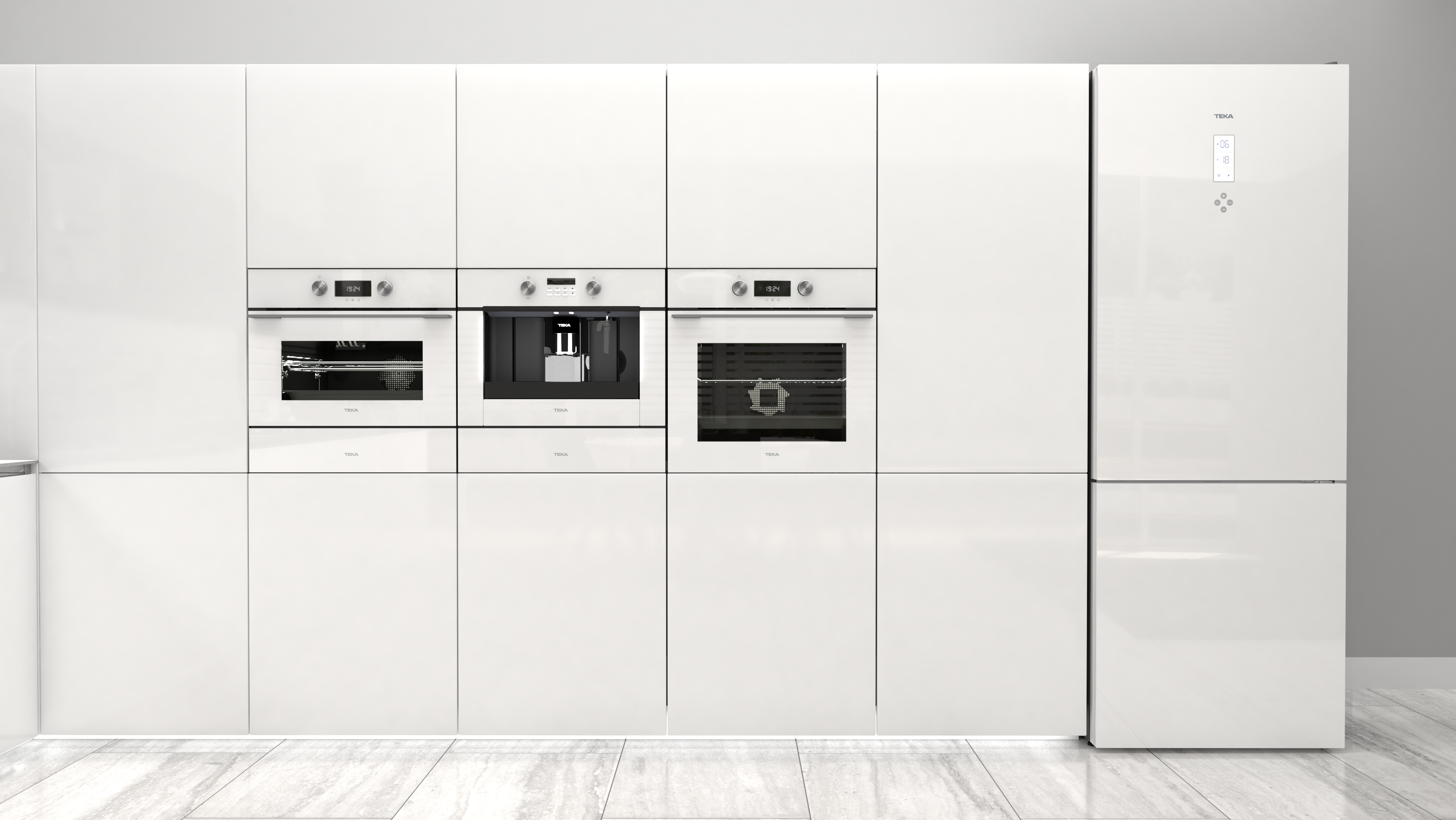 Combo Horno Compacto HLC 8400 y Calientaplatos CP 15 GS, color blanco